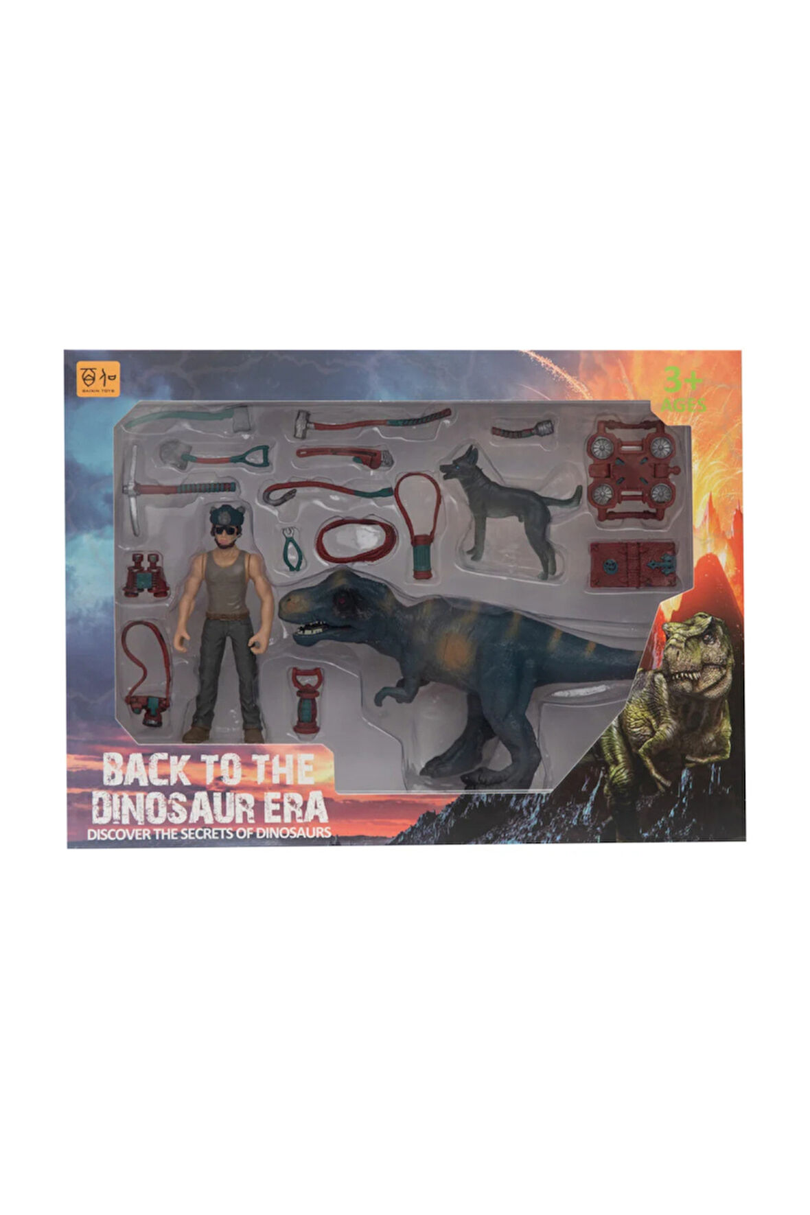 Erkek Çocuk Oyuncak Erkek Figürlü Dinozorlu ve Aksesuarlı Oyun Seti Kız Çocuk Eğitici Oyuncaklar