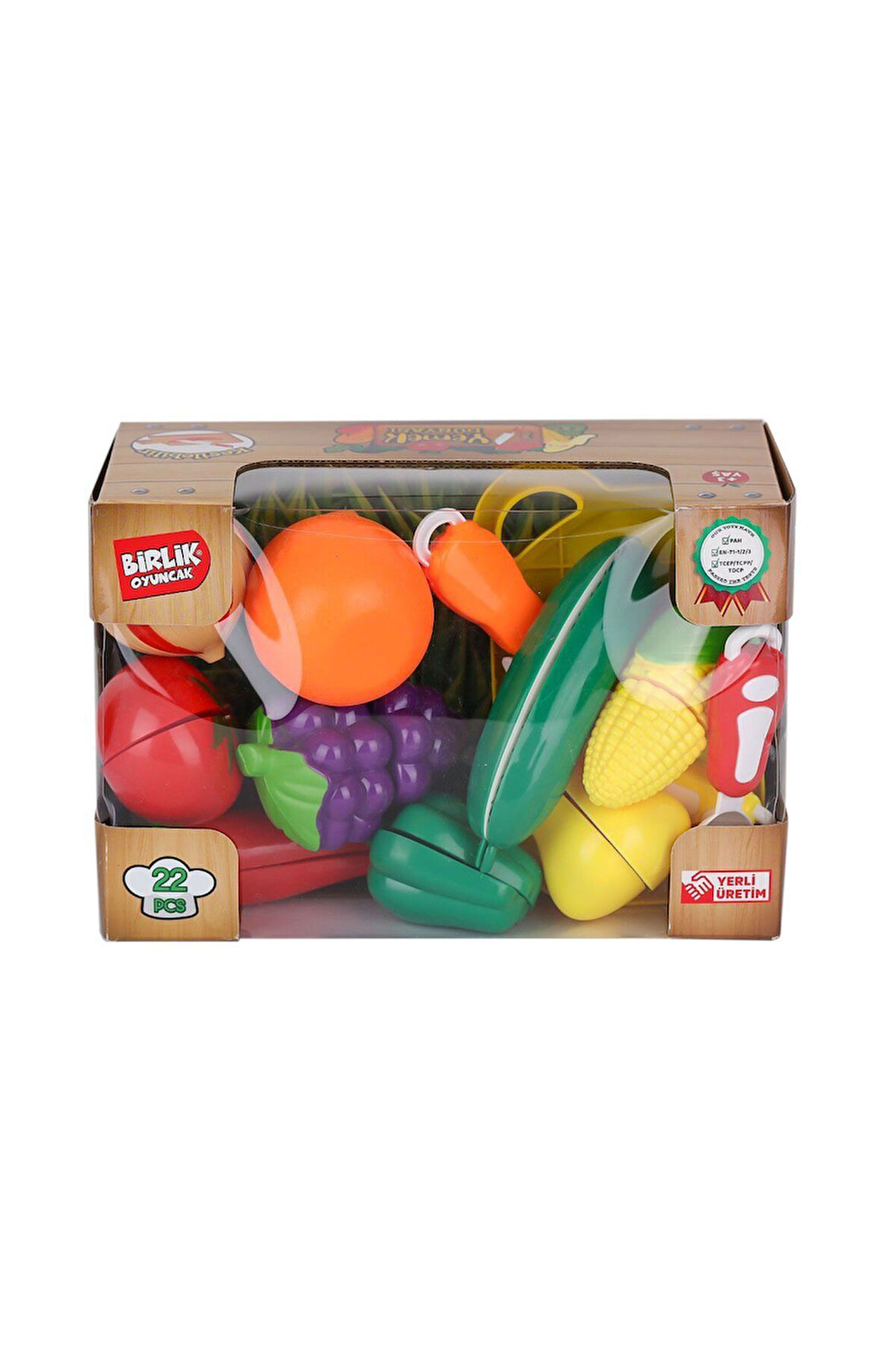 Erkek Çocuk Oyuncak URT007-KUTU-2AB 22 PCS KESİLEBİLİEN SEBZE MEYVELER Kız Çocuk Eğitici Oyuncaklar