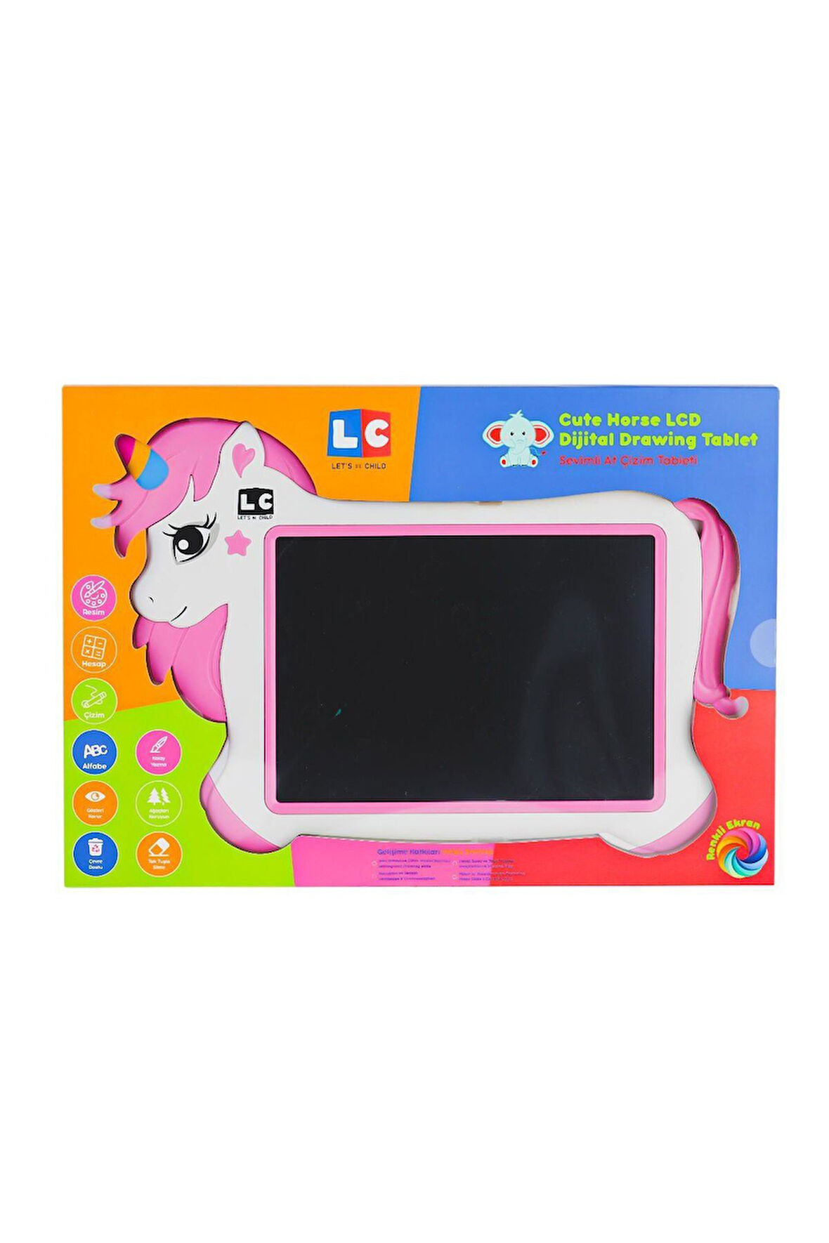 Erkek Çocuk Oyuncak LC-31066 Sevimli At Çizim Tableti 10 inç -Lets Kız Çocuk Eğitici Oyuncaklar
