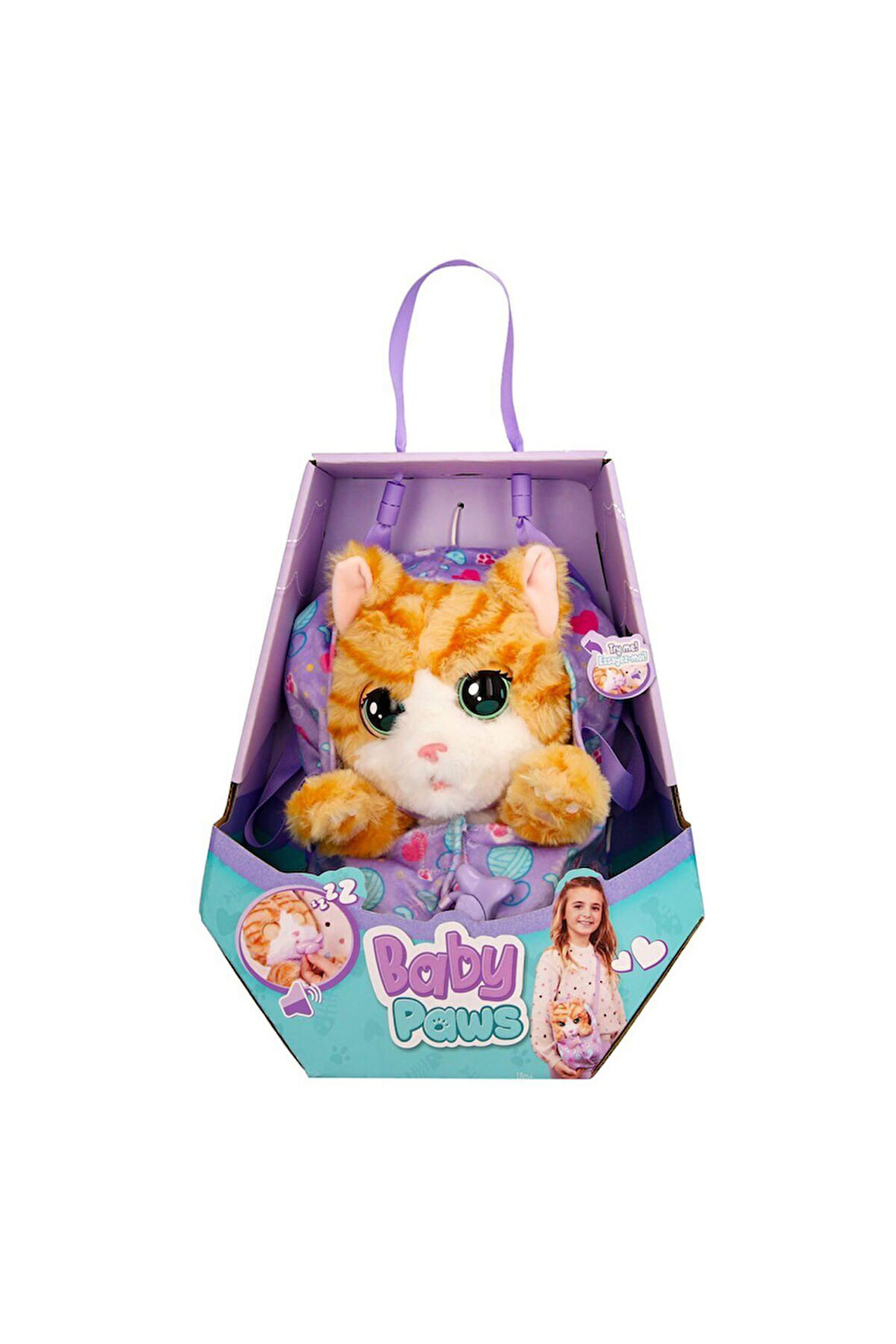 Erkek Çocuk Oyuncak BAW05000 Baby Paws Sesli Kedi 20cm Peluş Kız Çocuk Eğitici Oyuncaklar
