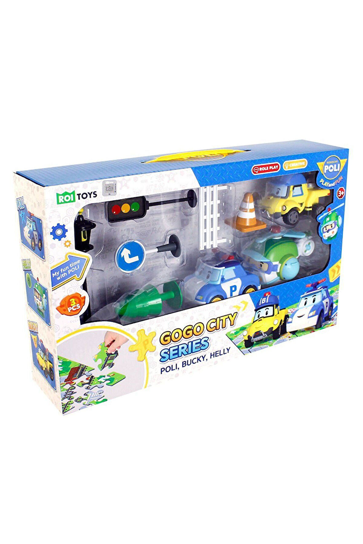 Erkek Çocuk Oyuncak POLI-ZR-912 Robocar Poli Gogo City Seri Poli Burky Helly Oyun Seti Kız Çocuk Eği