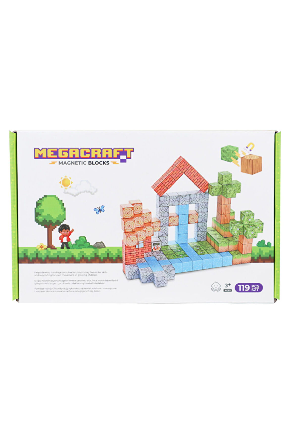 Erkek Çocuk Oyuncak Megacraft Orman ve Ev Temalı Mıknatıslı Bloklar 119 Parça Kız Çocuk Eğitici Oyun