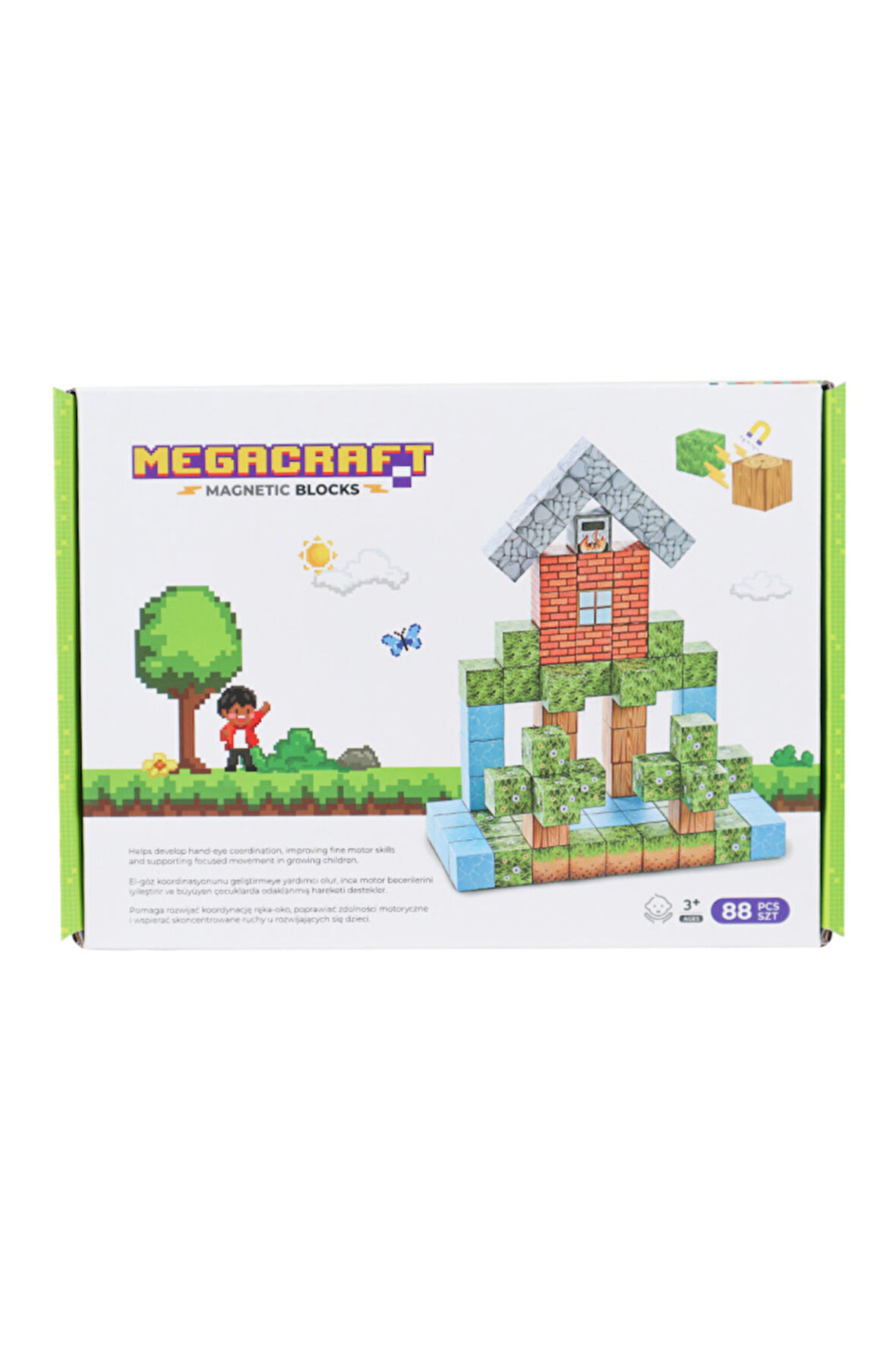 Erkek Çocuk Oyuncak Megacraft Orman ve Ev Temalı Mıknatıslı Bloklar 88 Parça Kız Çocuk Eğitici Oyunc