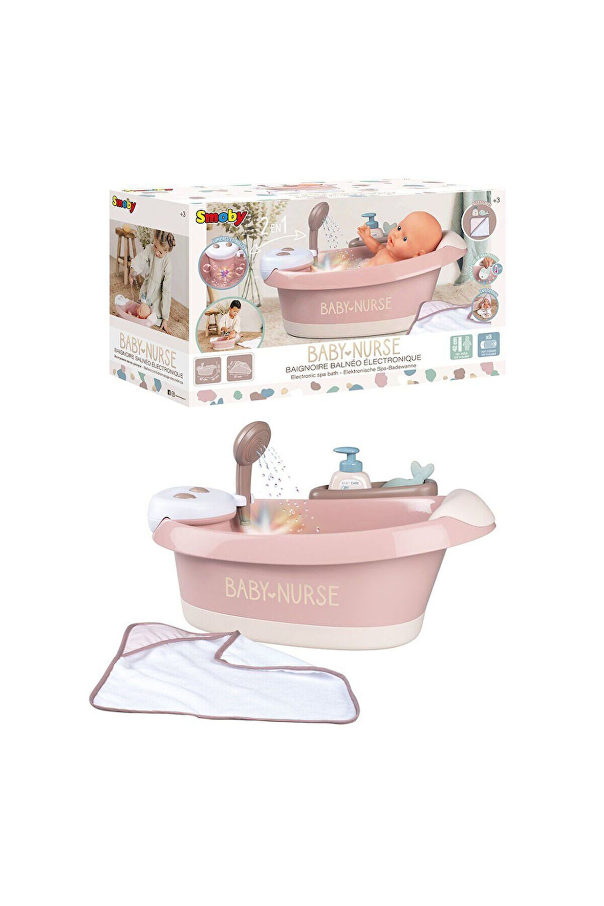 Erkek Çocuk Oyuncak 7600220368 Baby Nurse Sesli ve Işıklı Balneo Banyo Seti -Simba Kız Çocuk Eğitici