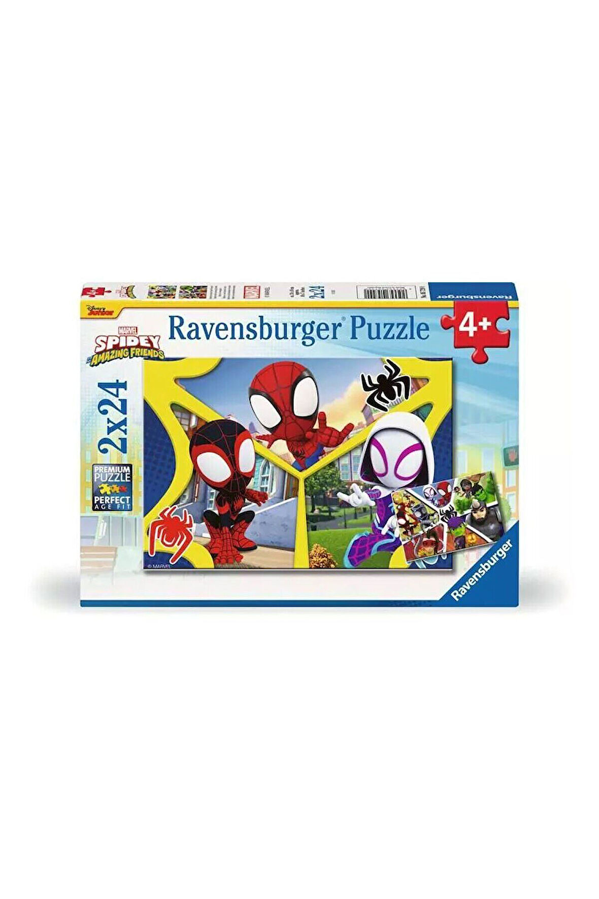 Erkek Çocuk Oyuncak 57290 Spidey and Amazing Friends 2x24 parça Ravensburger Puzzle Kız Çocuk Eğitic