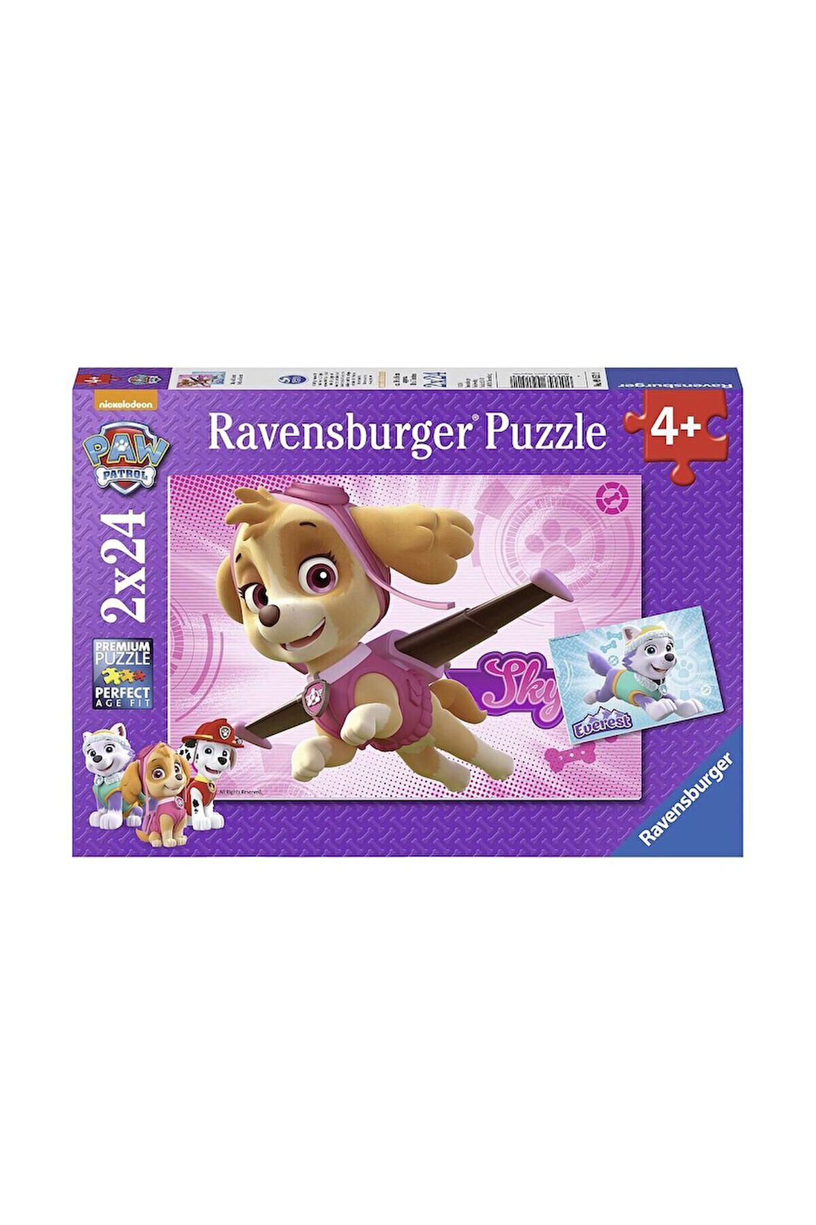 Erkek Çocuk Oyuncak 91522 Paw Patrol Skye ve Everest 2x24 parça Ravensburger Puzzle Kız Çocuk Eğitic