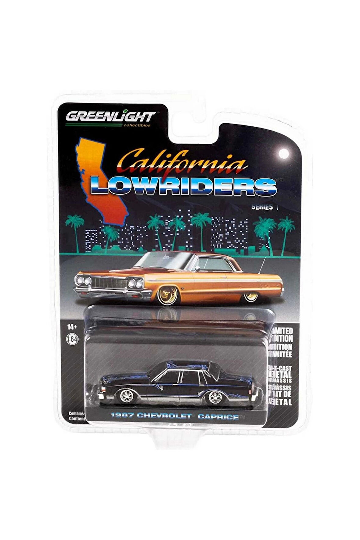 Erkek Çocuk Oyuncak Greenlight 1/64 California Lowriders Series 1 1987 Chevrolet Caprice Lowrider Kı