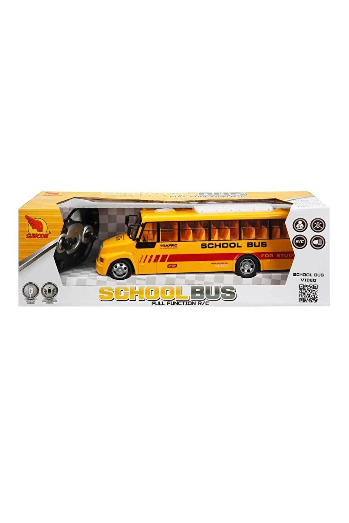 Erkek Çocuk Oyuncak 01989 Uzaktan Kumandalı Işıklı Okul Otobüsü 32,5cm. Kız Çocuk Eğitici Oyuncaklar