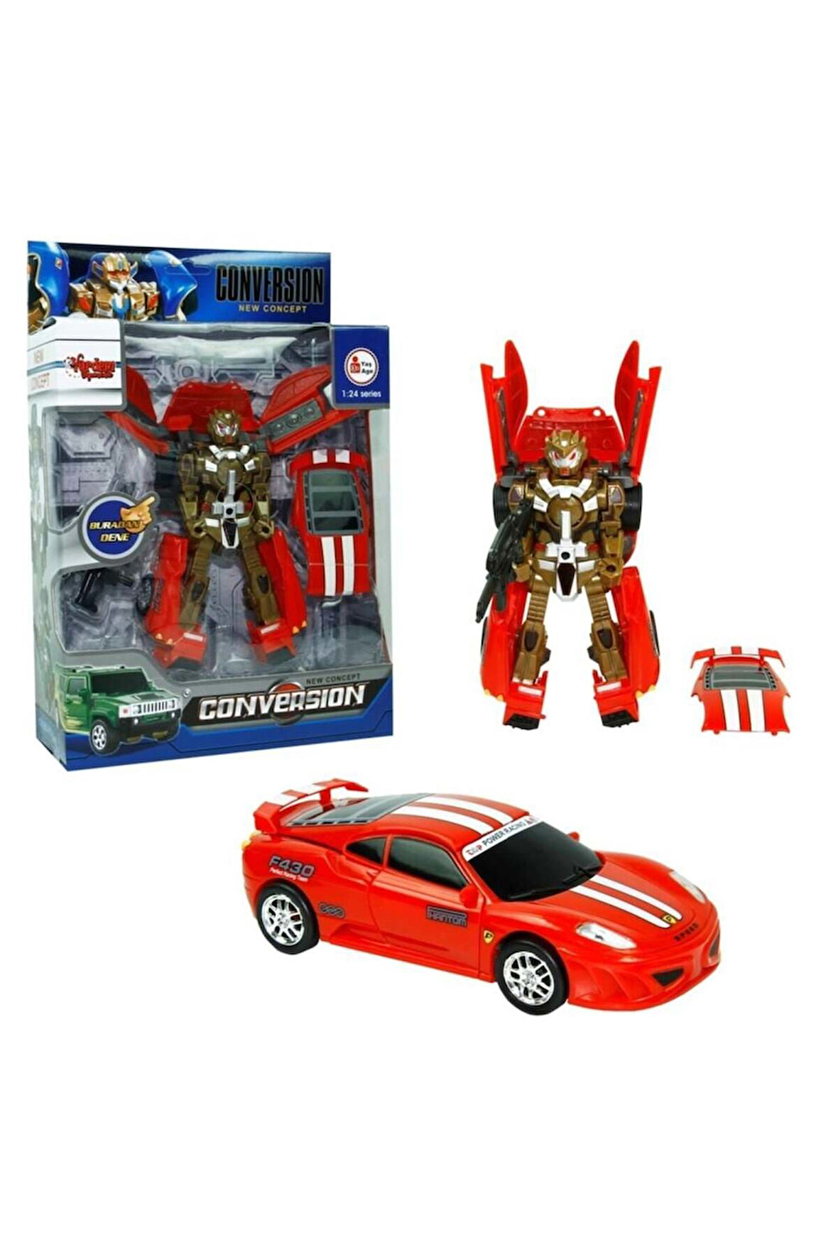 Erkek Çocuk Oyuncak HW-899-1-2-5 KUT. DÖNÜŞEBİLEN ROBOT JEEP 1:24 -VRD Kız Çocuk Eğitici Oyuncaklar