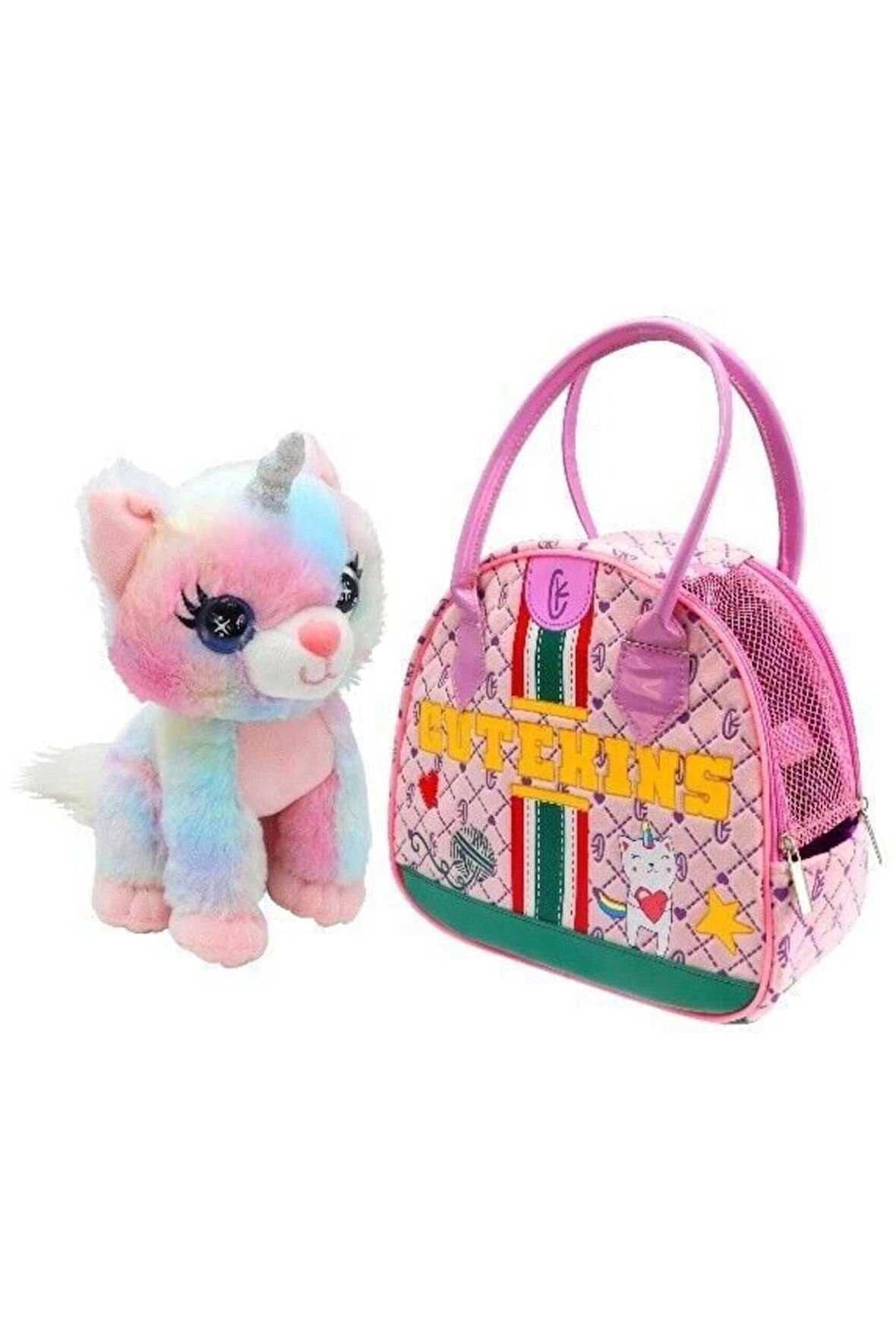 Erkek Çocuk Oyuncak 50455 SUN-FNV-CUTEKINS PELUŞ CATICORN POSH TAŞIMA ÇANTALI Kız Çocuk Eğitici Oyun
