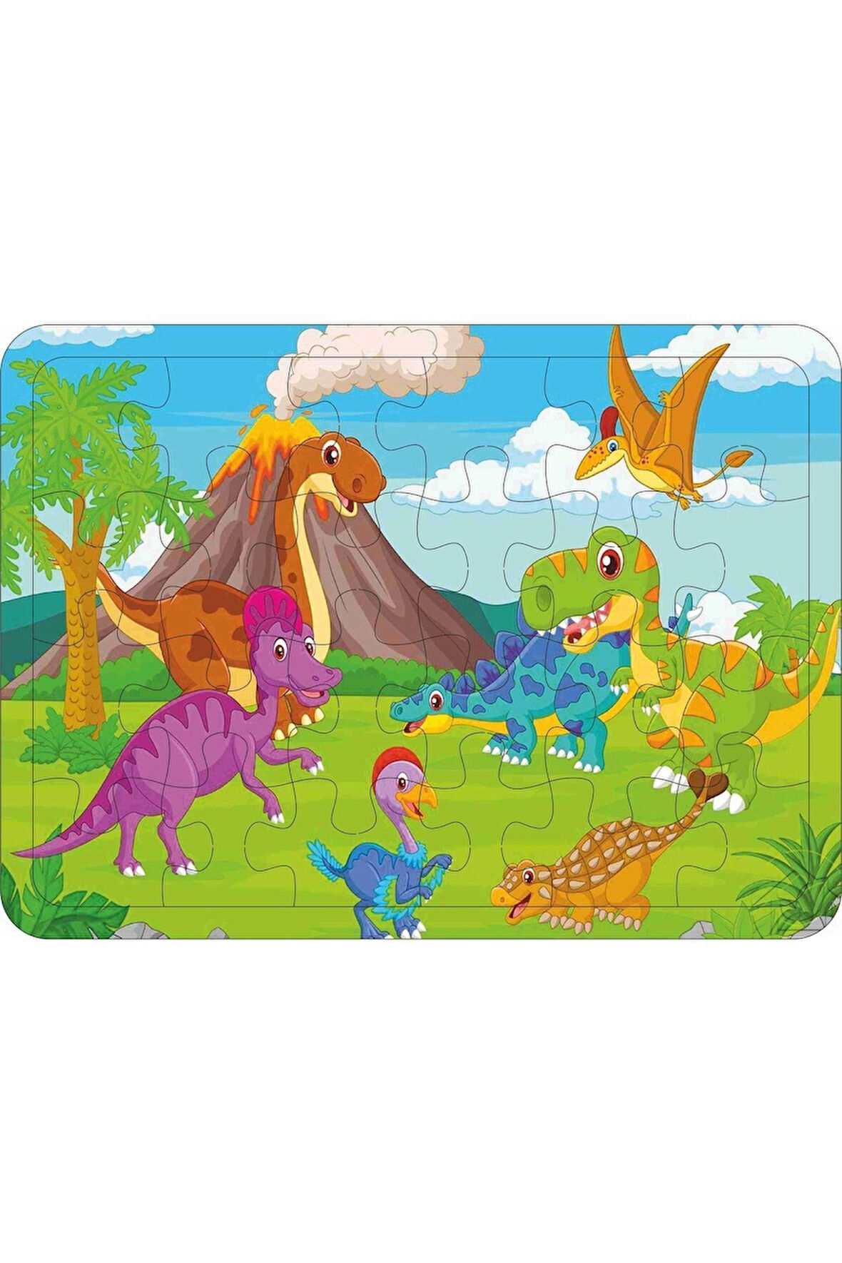 Çocuk Gelişim Oyuncaklar Ahşap Çocuk Puzzle Yapboz 24 Parça Dinazorlar Kız Erkek Çocuk Oyuncak