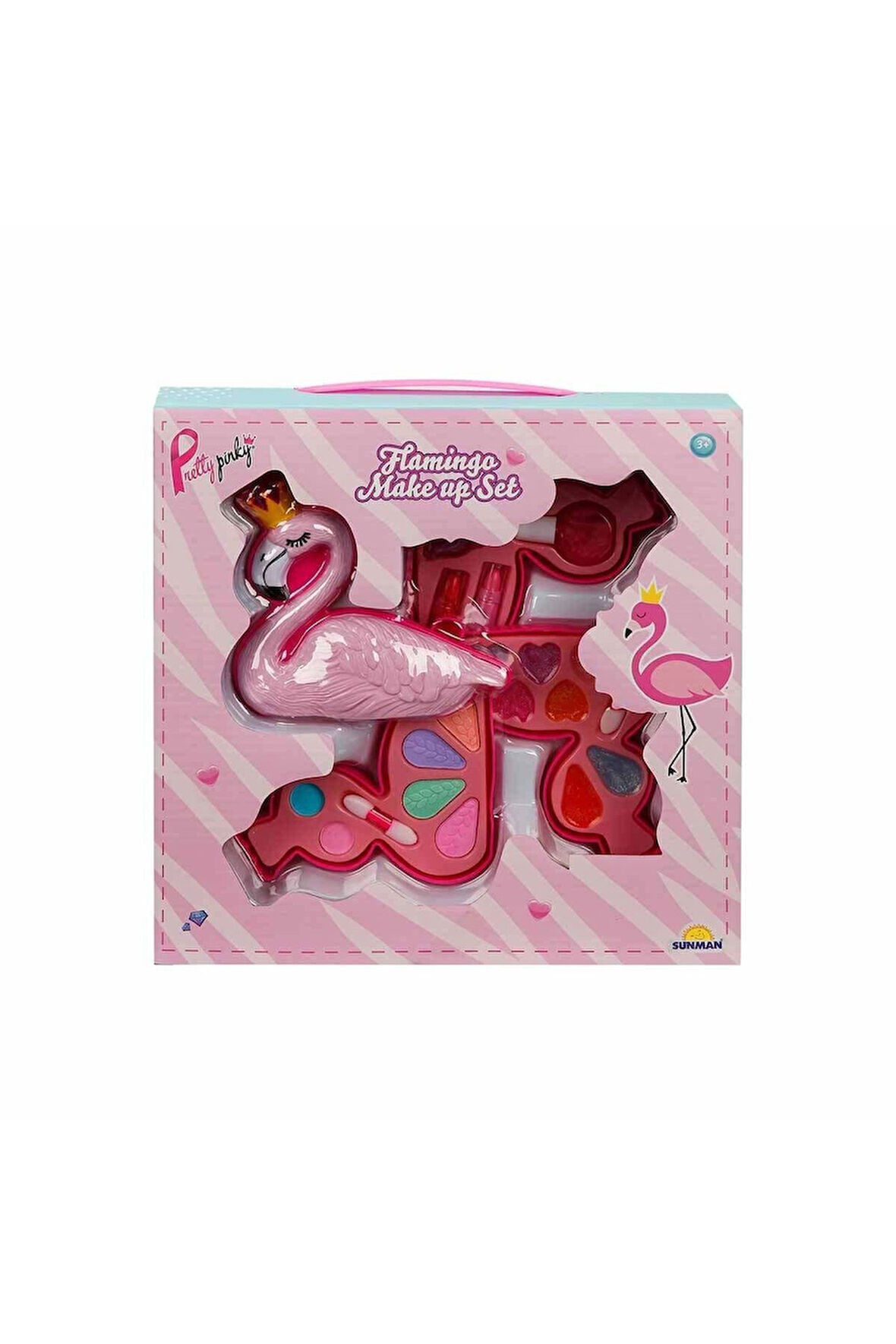 Erkek Çocuk Oyuncak 2599 Flamingo Şekilli 3 Katlı Makyaj Güzellik Seti Kız Çocuk Eğitici Oyuncaklar