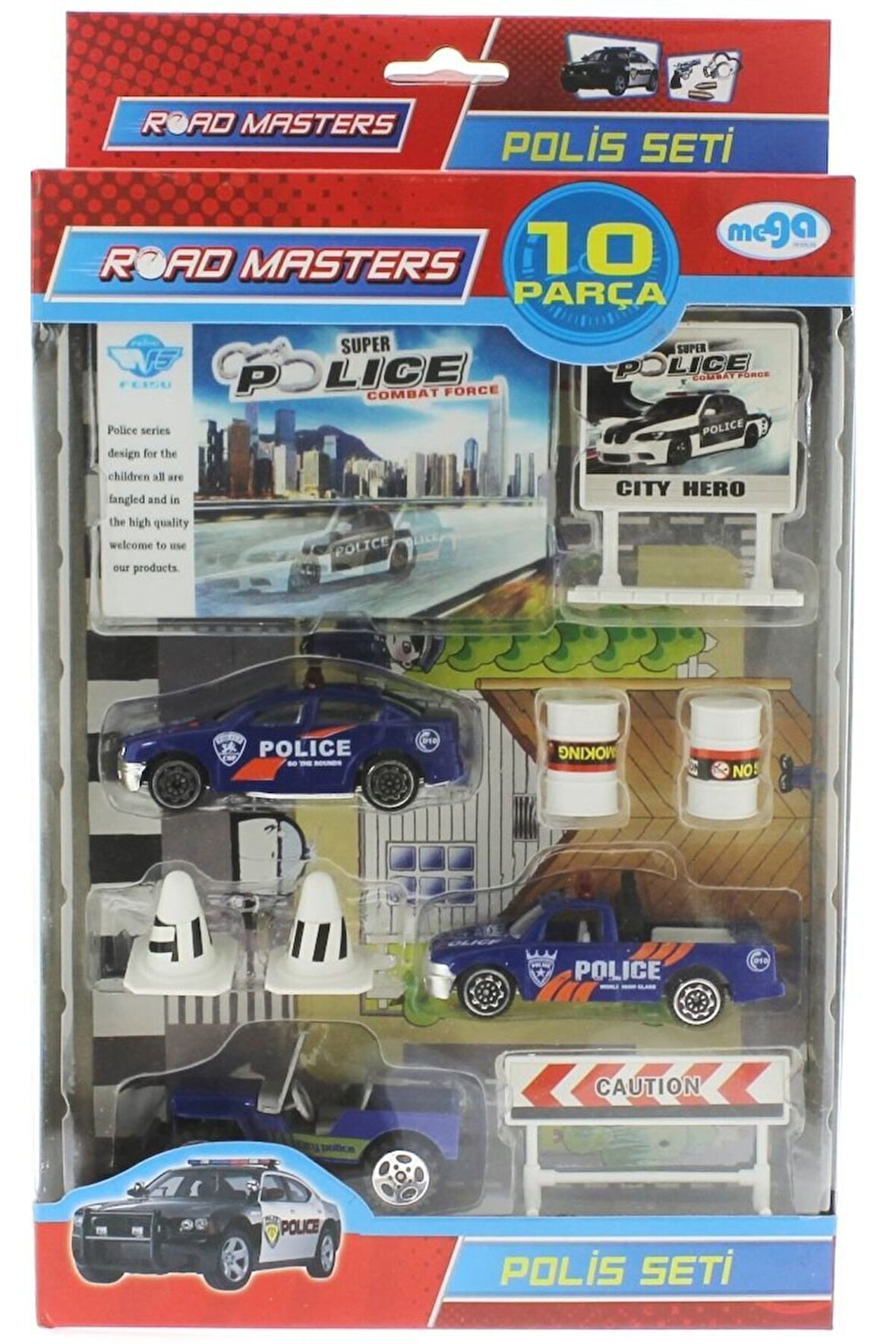 Erkek Çocuk Oyuncak Die cast Polis Seti 10 Parça Kız Çocuk Eğitici Oyuncaklar
