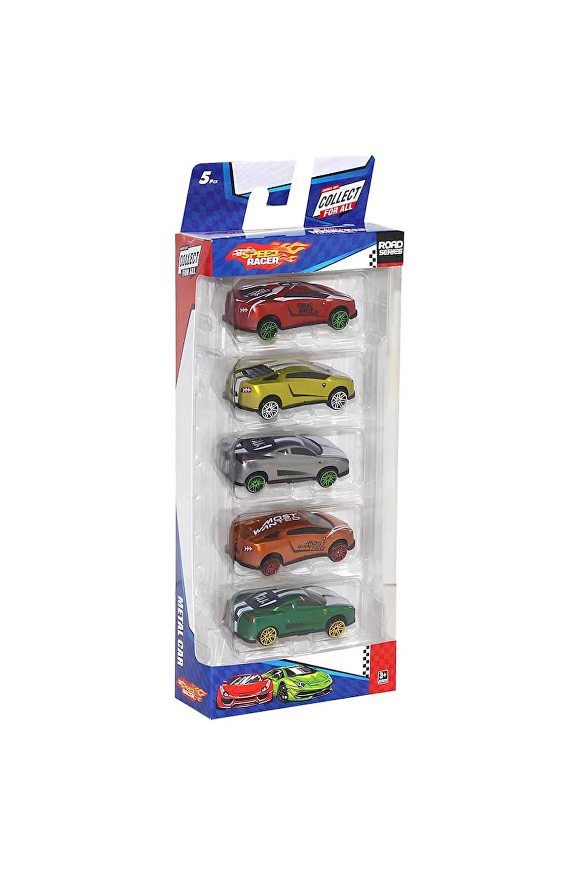 Erkek Çocuk Oyuncak Speed Racer Road Series Metal Model Araba Seti 5'li Kız Çocuk Eğitici Oyuncaklar