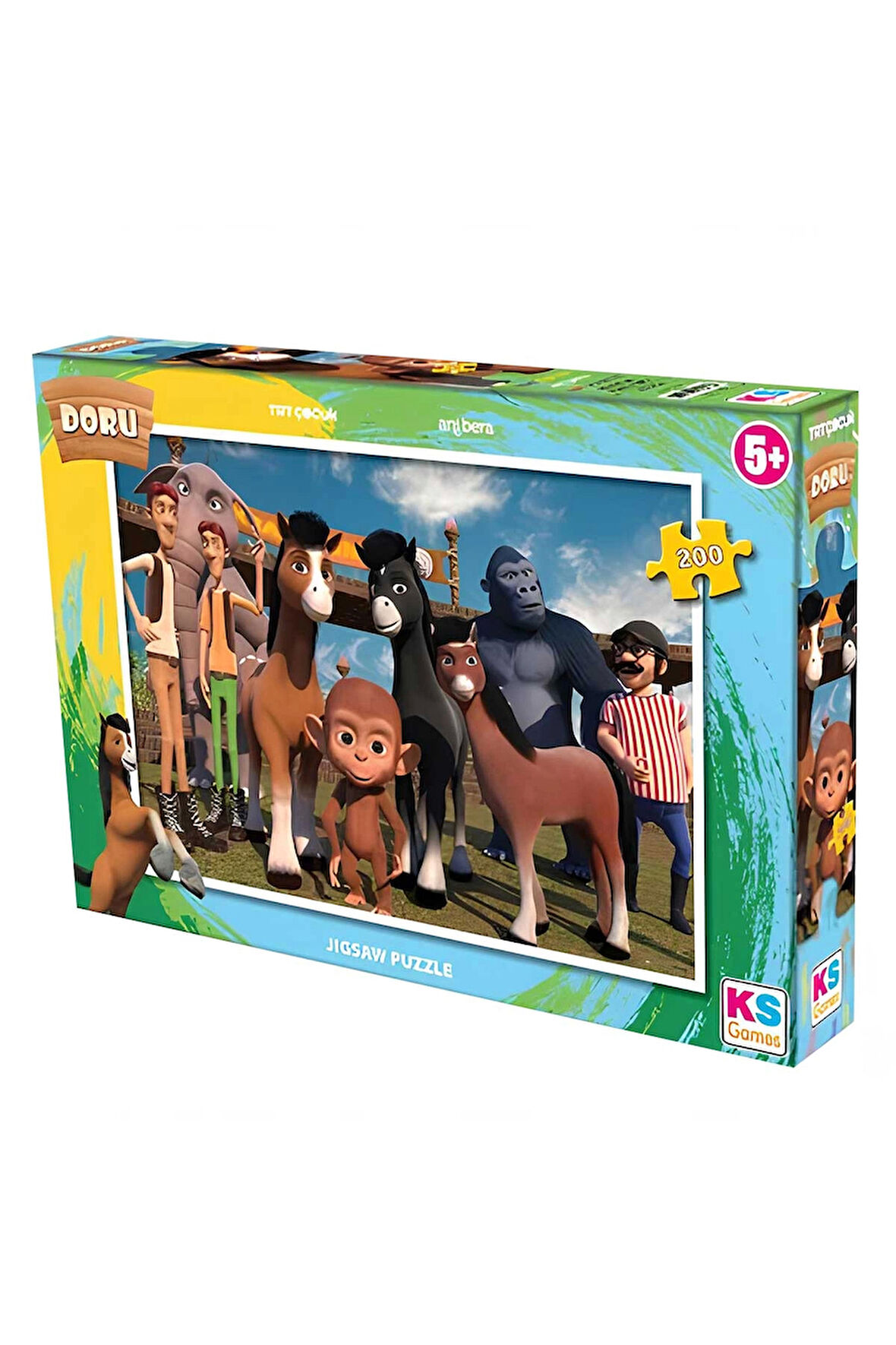 Kız Çocuk Oyuncak Erkek Çocuk Oyuncak KS Games Doru 200 Parça Puzzle Eğitici Oyuncaklar