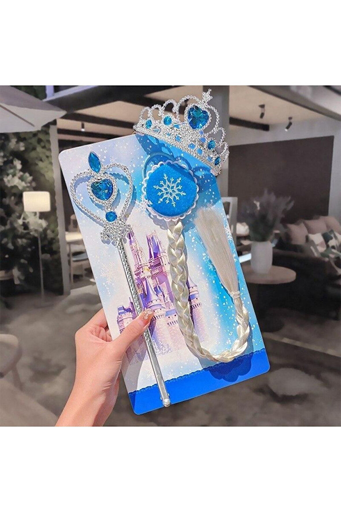 Çocuk Gelişim Oyuncaklar Elsa Saç Ve Taç Asa Seti Kız Erkek Çocuk Oyuncak
