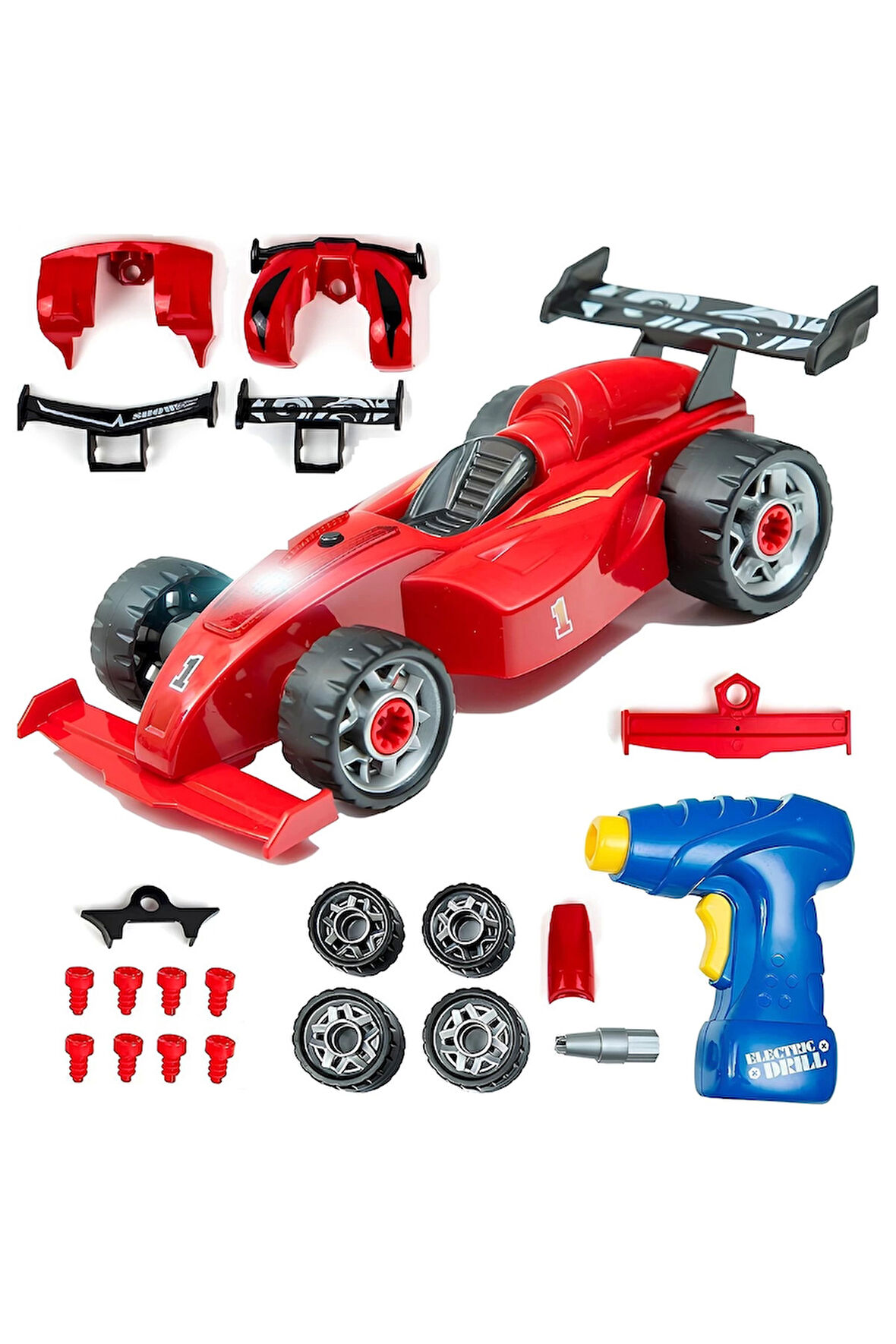 Erkek Çocuk Oyuncak 4i Oyuncak Matkaplı Formula F1 Araba Modifiye Seti Sesli Işıklı Tak Kız Çocu