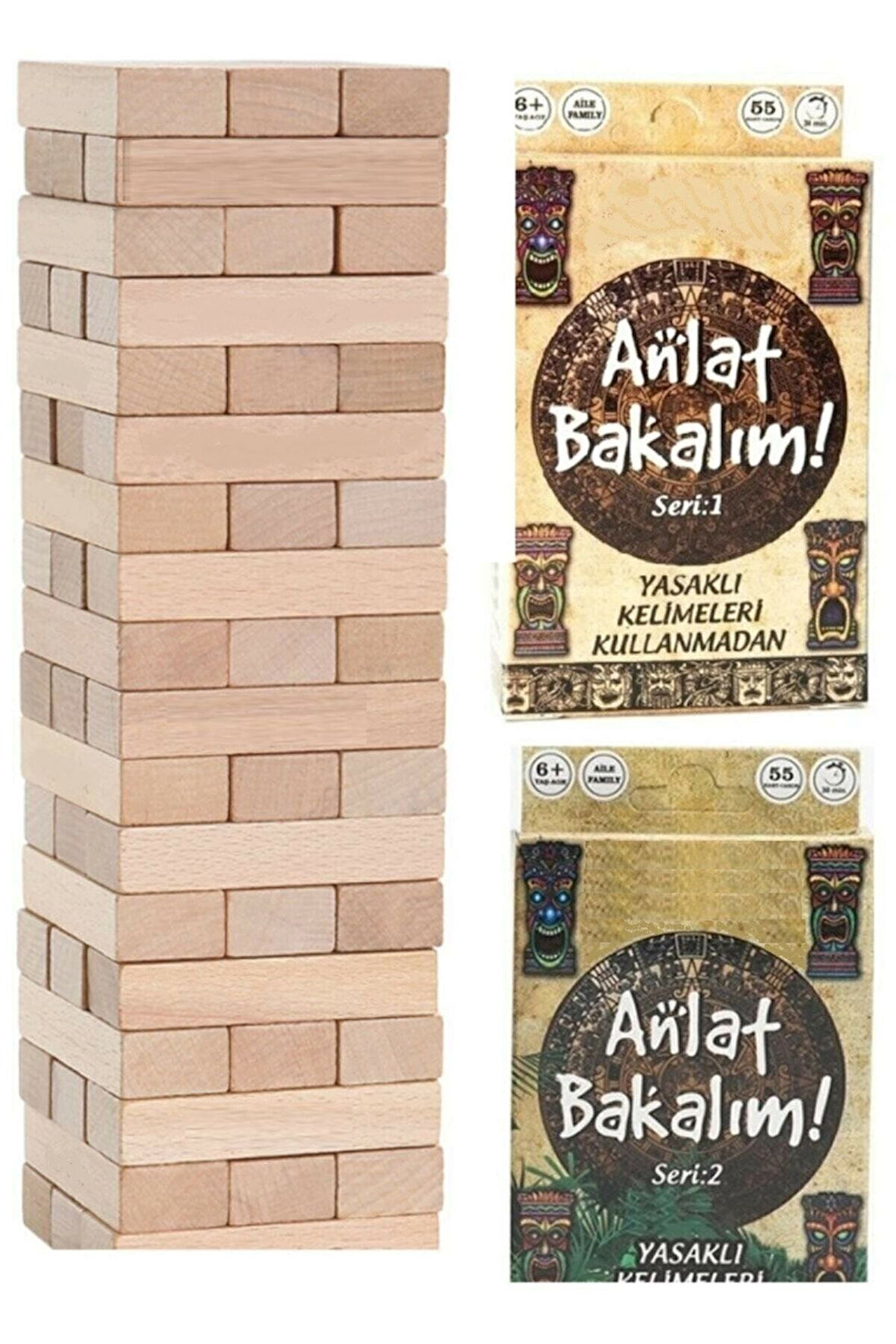 Çocuk Gelişim Oyuncaklar Hece 54 Parça Jengadenge Oyunu Ve Anlat Bakalım Tabu Seri 1 2 Kartları Kız