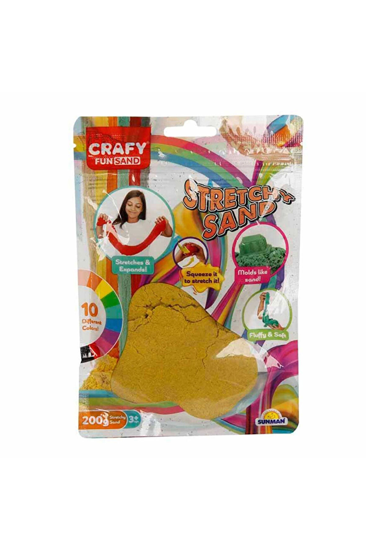 Erkek Çocuk Oyuncak Streç Oyun Kumu Sarı 200 gr Kız Çocuk Eğitici Oyuncaklar