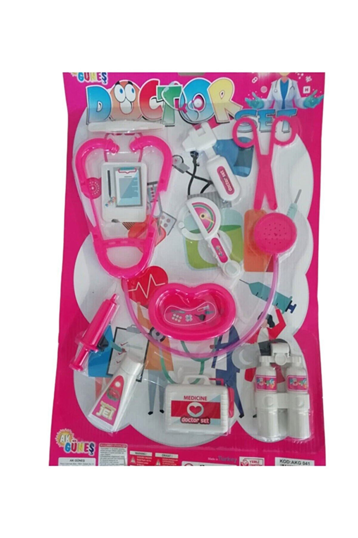 Çocuk Gelişim Oyuncaklar 11 Parça Oyuncak Doktor Seti Çocuk Gelişim Doktor Set Pembe Kız Erkek Çocuk