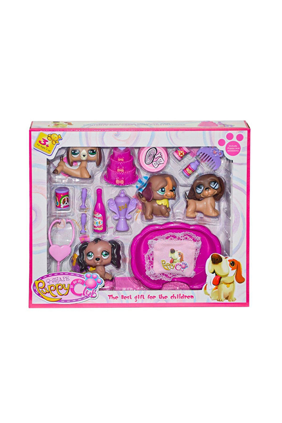 Erkek Çocuk Oyuncak KZL-CL2105ABC Minik Köpekler ve Aksesurları Kız Çocuk Eğitici Oyuncaklar