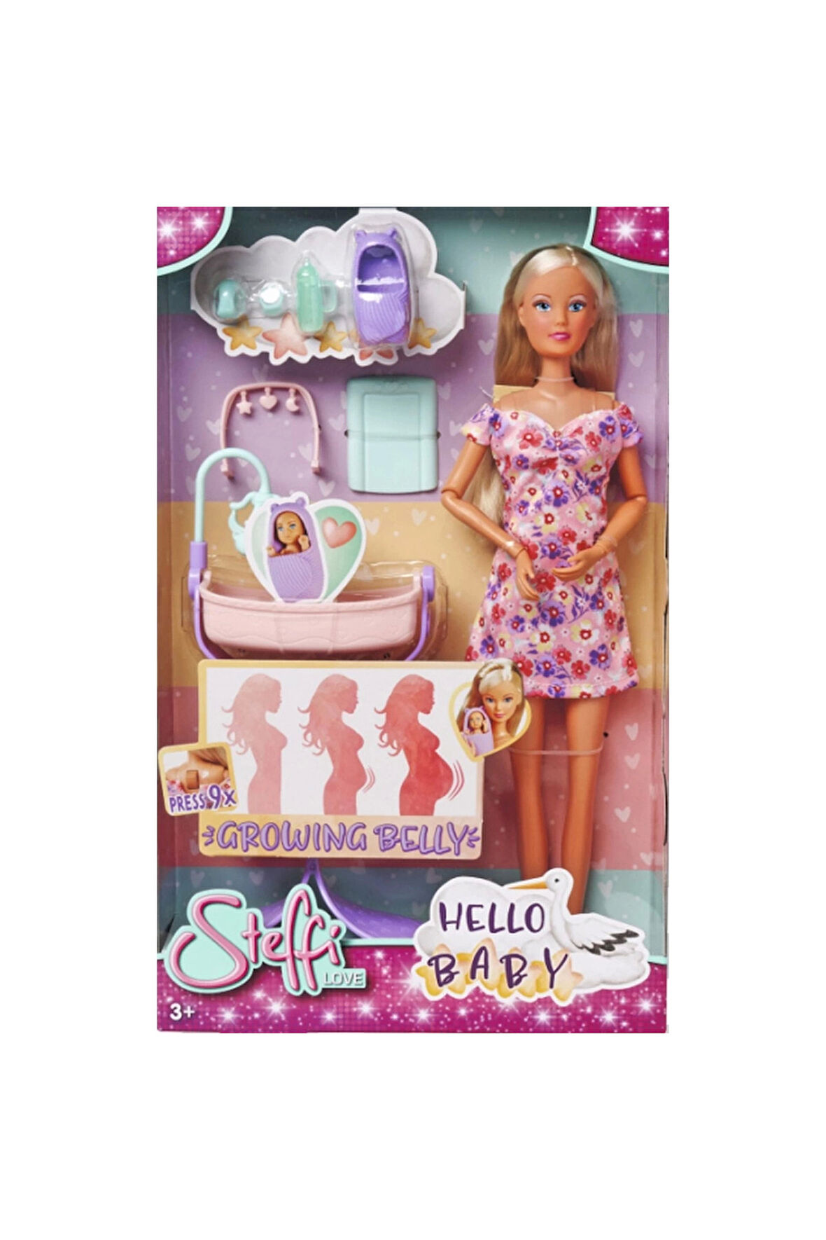 Hamile Steffi Karnı Büyüyen Bebek 29cm SMB-105733680 Kız Çocuk Erkek Çocuk Oyuncak Eğitici Oyuncakla