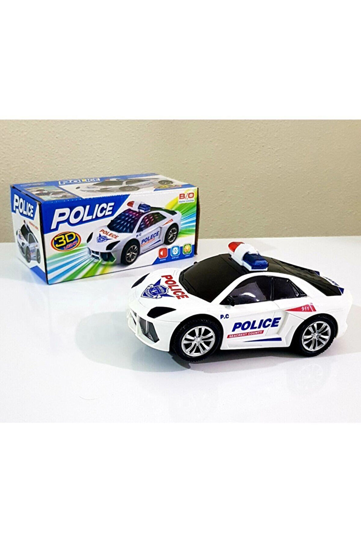 Çocuk Gelişim Oyuncaklar Oyuncak Polis Arabası Rengarenk Işıklısiren Sesli Pilli Yürüyen Kız Erkek Ç