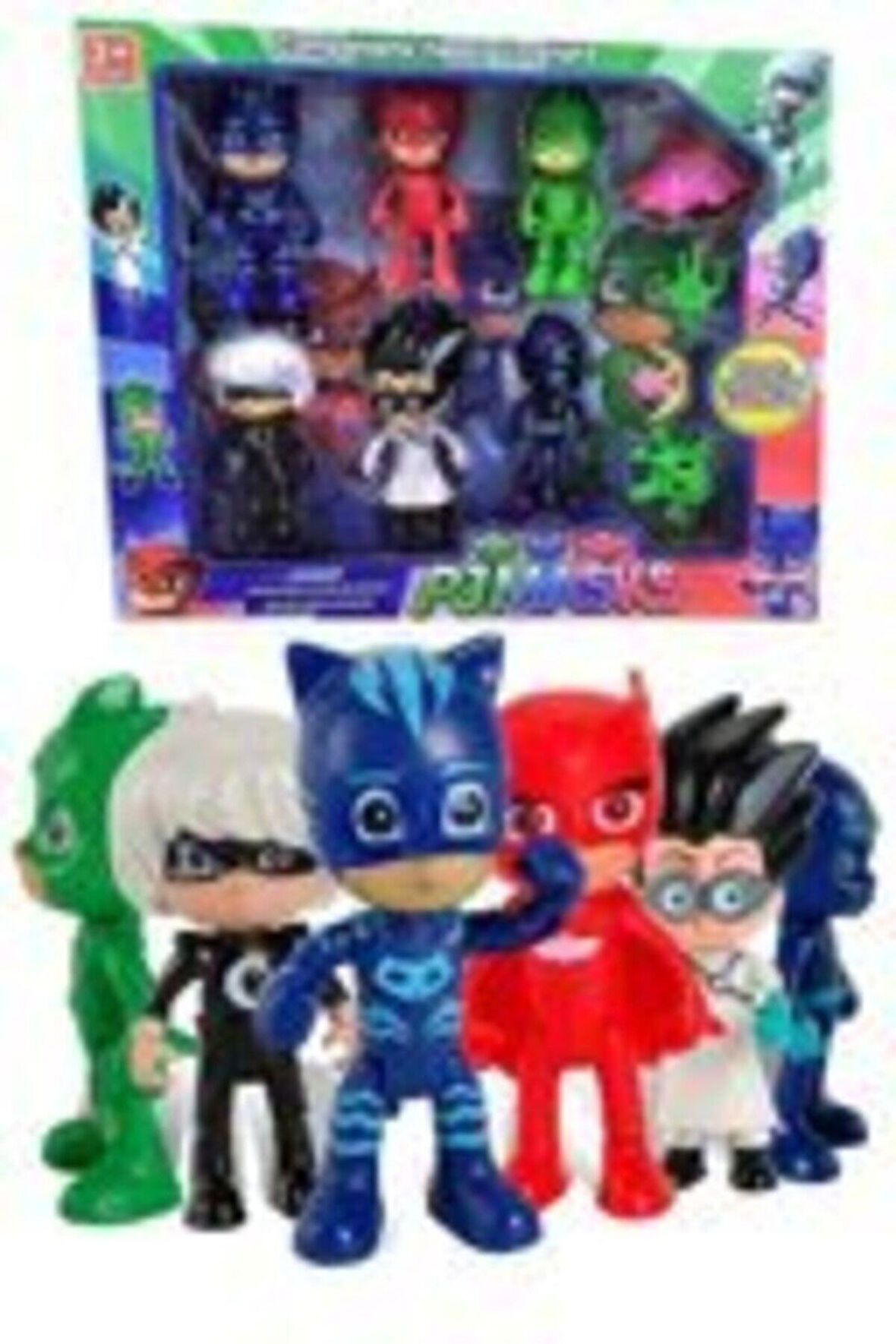 Çocuk Gelişim Oyuncaklar Pj Masks Pijamaskeliler Catboy Owlette Gekko 6'lı 10 Parça Oyun Seti 6lıpjs