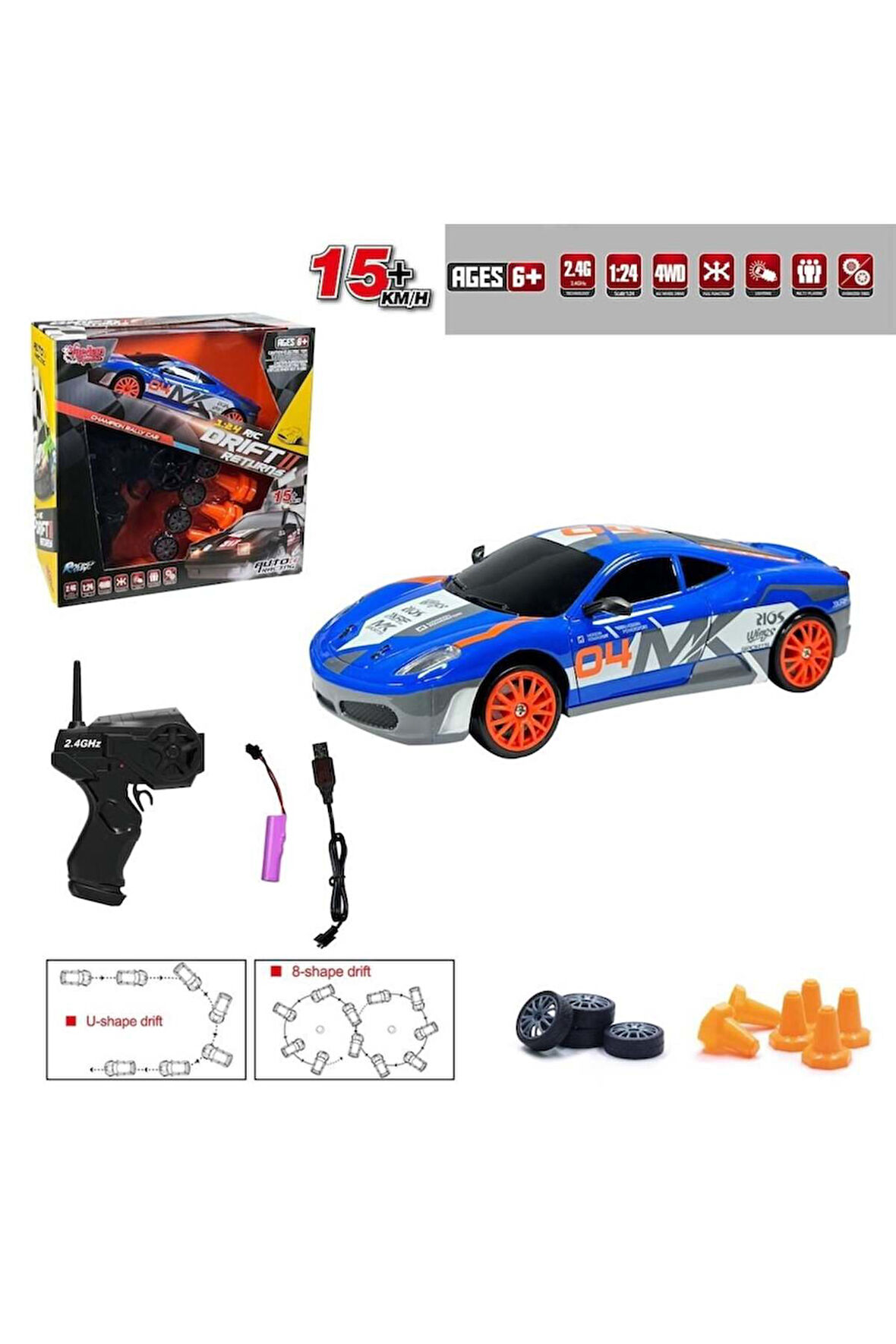 Erkek Çocuk Oyuncak HB-SC24A07-09-10-11 U/K ŞARJ. 2.4G DRİFT ARABA-VRD Kız Çocuk Eğitici Oyuncaklar