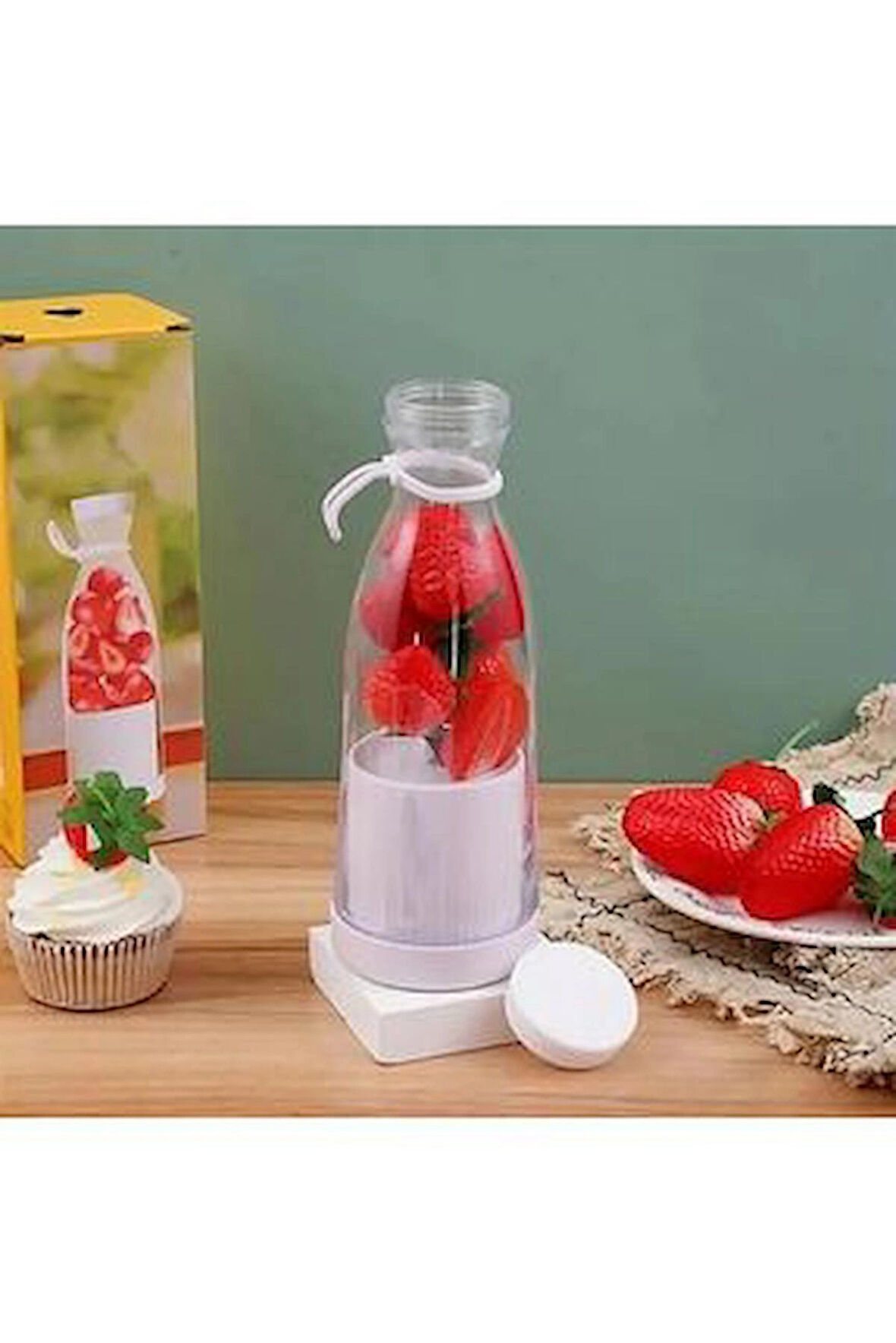 Taşınabilir 380 ML Şarjlı Mini Meyve Karıştırıcı Milkshake Pratik El Blendırı