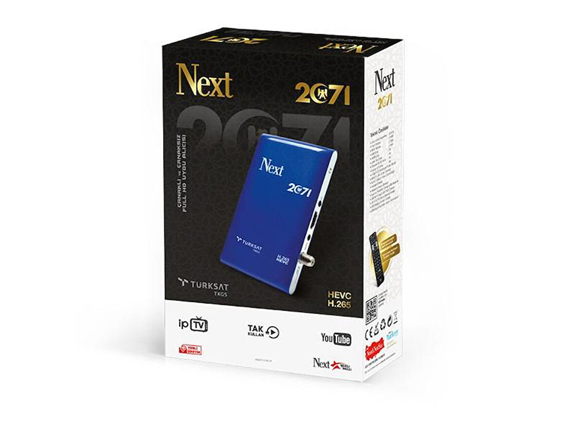 CgNext 2071 HD Uydu Alıcısı (IPTV HEVC H.265) FULL HD 2 YIL NEXT İPTV