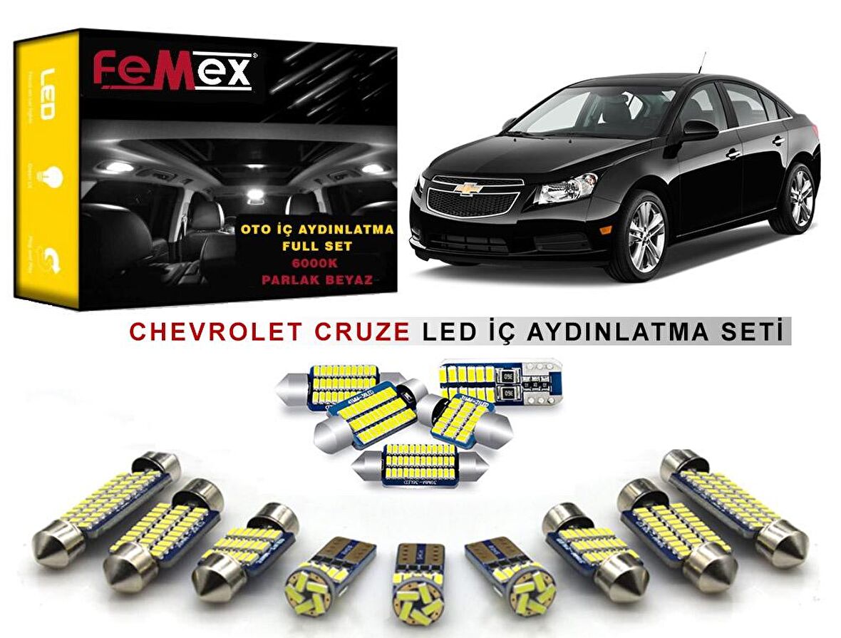 Chevrolet Cruze LED İç Aydınlatma Ampul Seti FEMEX Parlak Beyaz