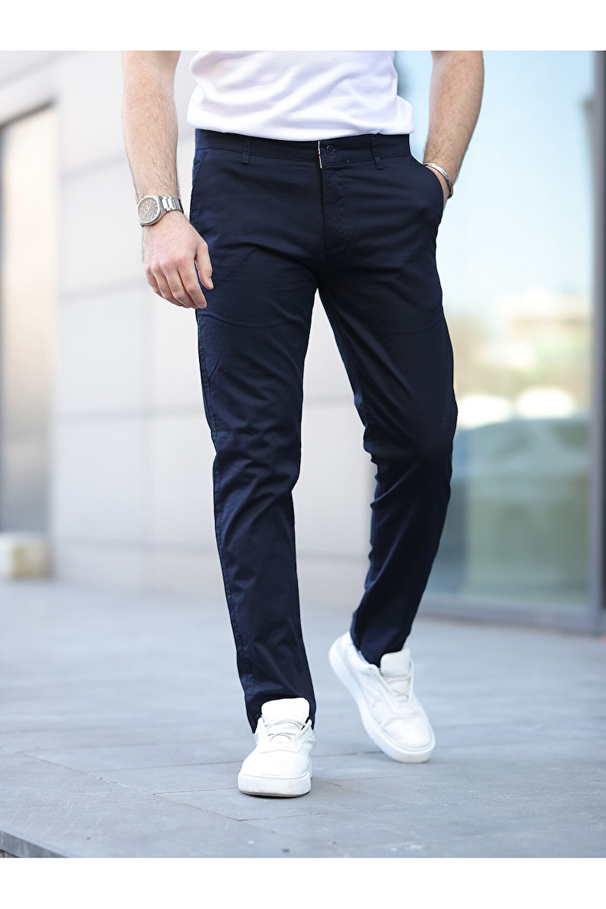 Slim Fit Chino Keten Pantolon