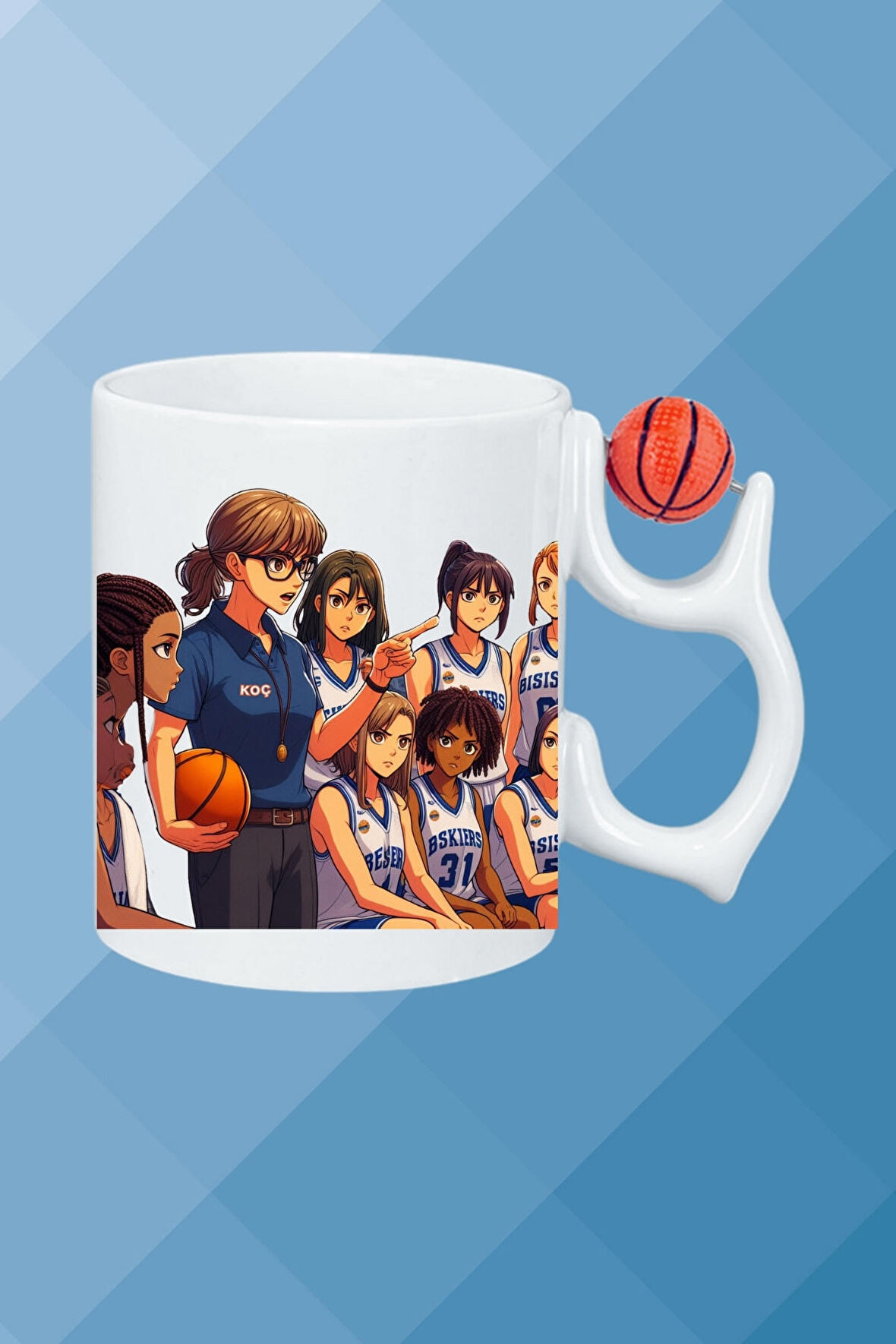 Basketboll Toplu Basket Sever Kupa Bardak Çay Kahve Fincanı Oyuncu Koçu-15