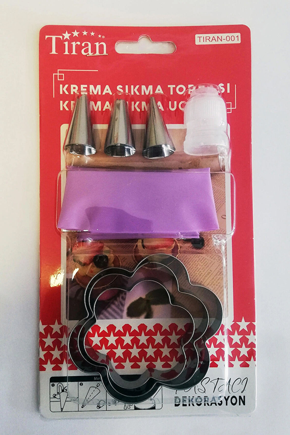 8 Parça Krema Sıkma Torbası Hamur Şekillendirici Çiçek