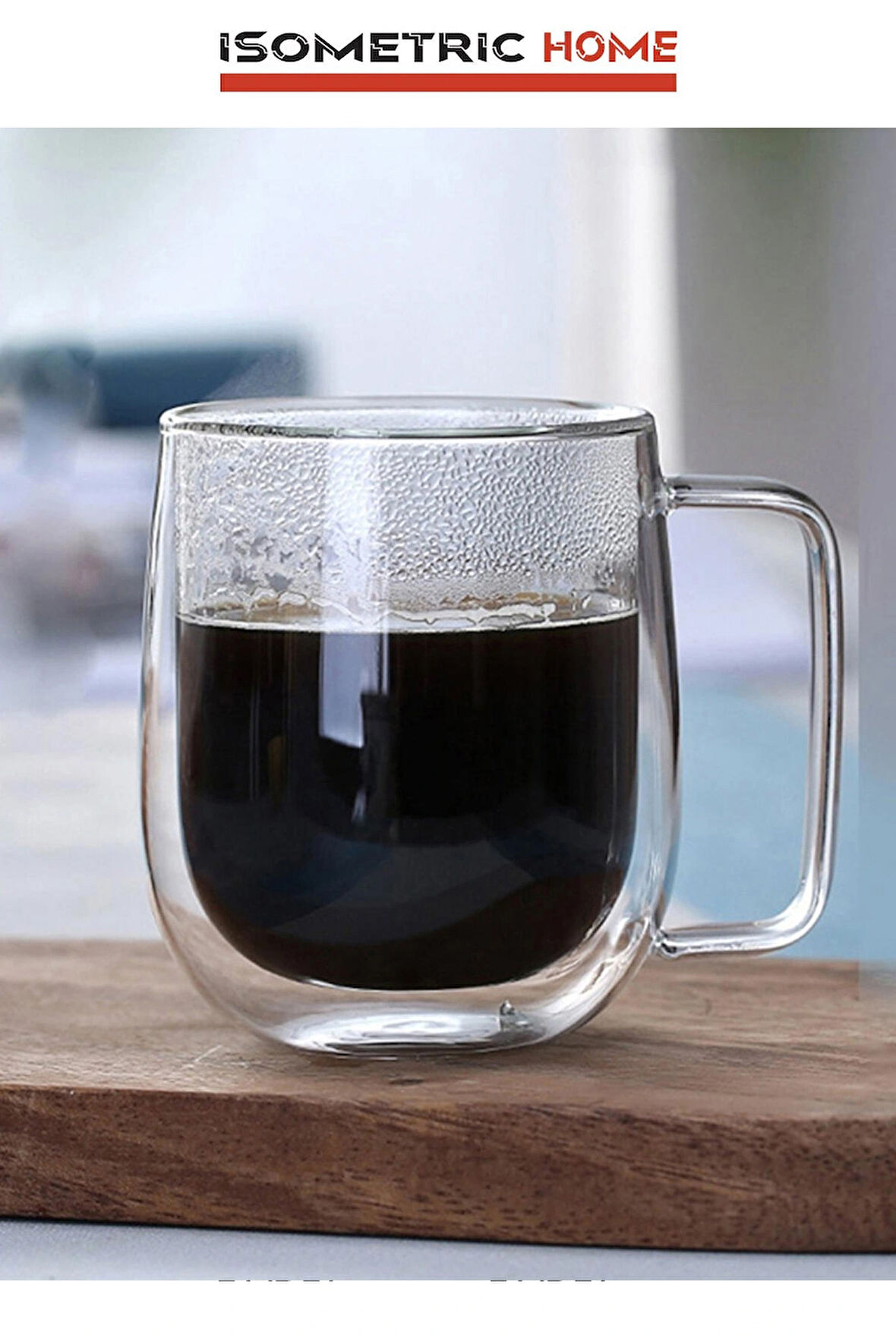 2 Adet Kahve Kupaları Latte - Amerikano Çift Cidarlı Bardak ve Kupa
