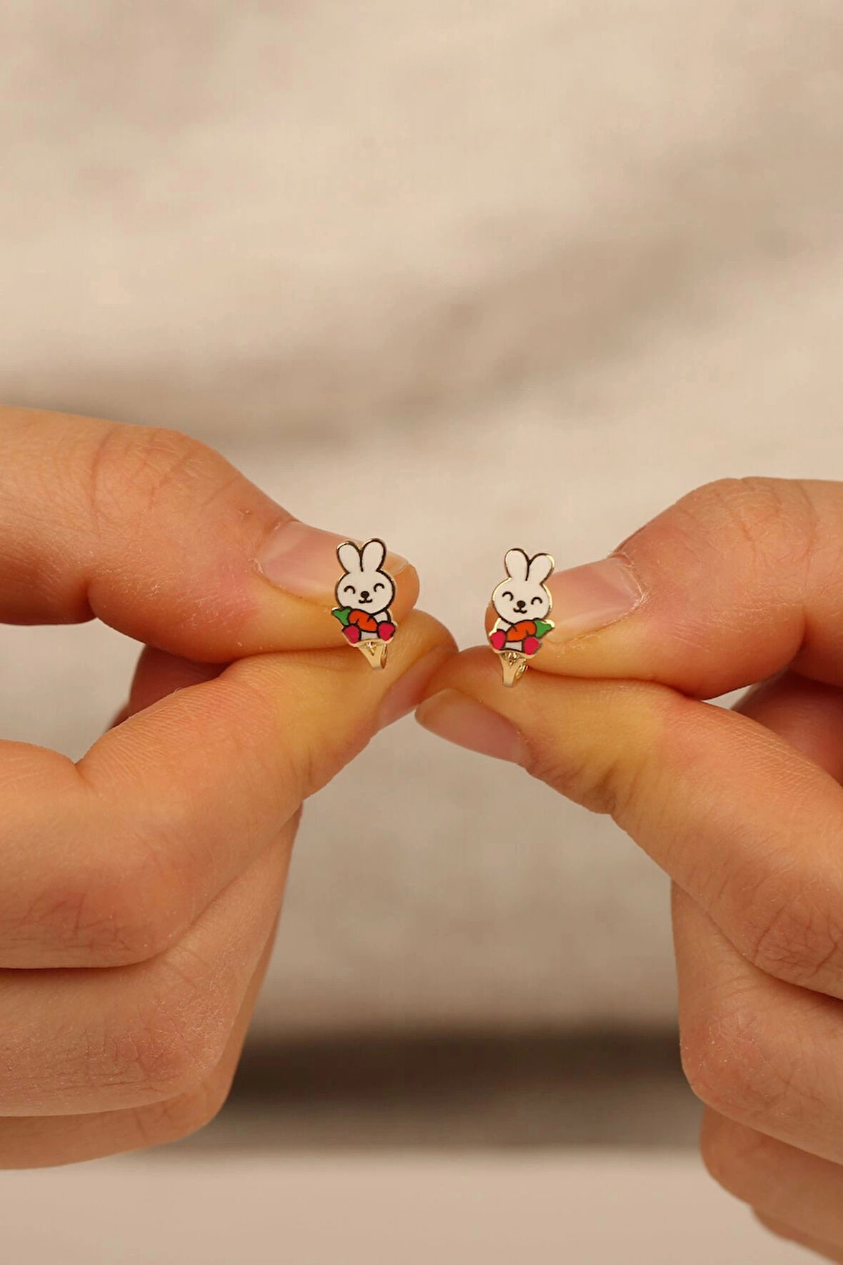 Tavşan Çocuk Altın Küpe