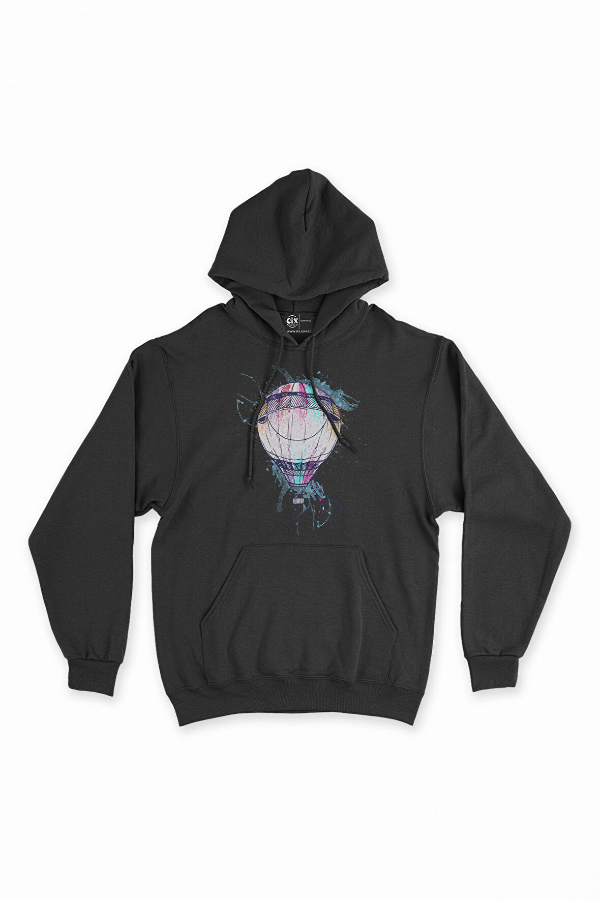 Renkli Uçan Balon Kapşonlu Sweatshirt Hoodie