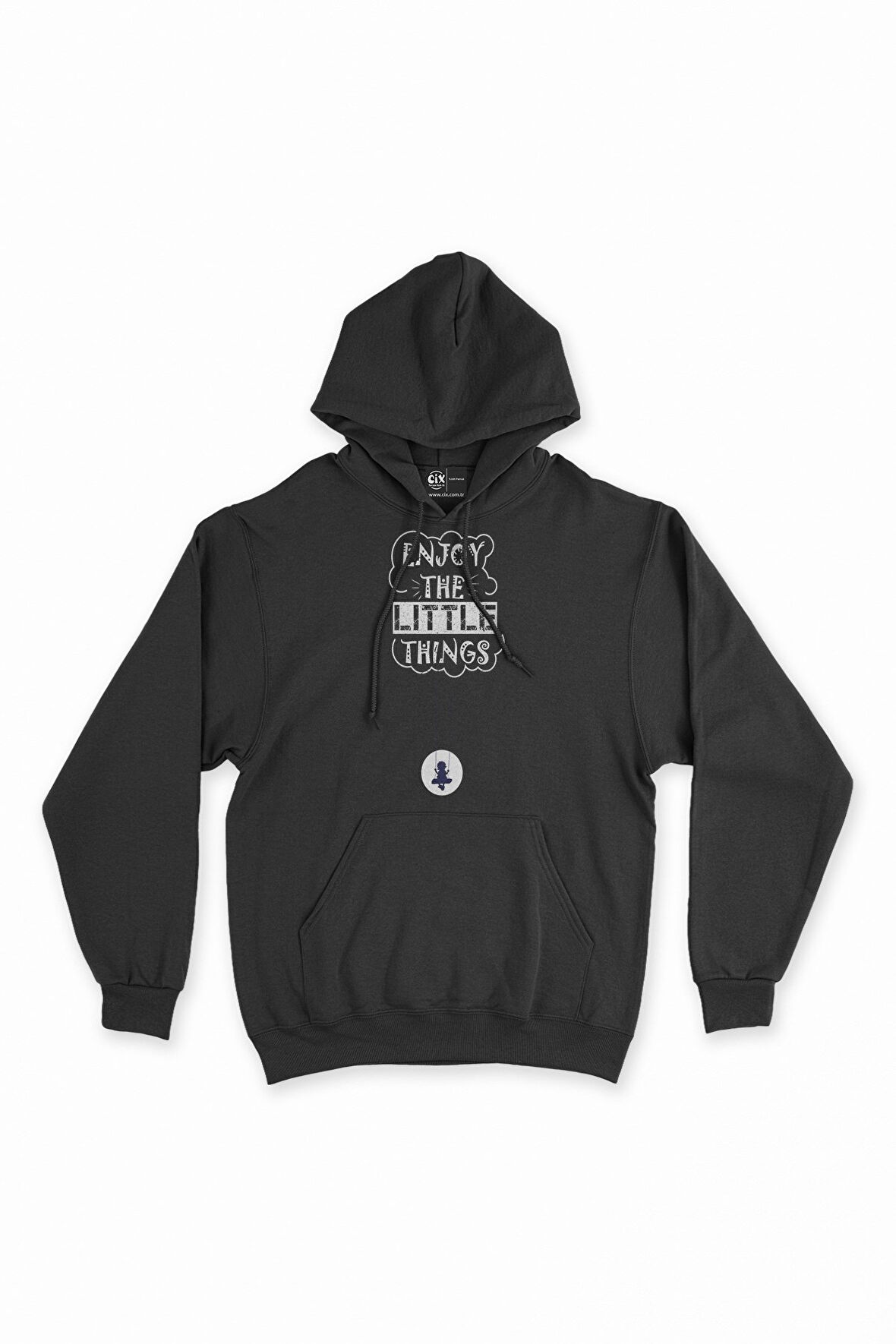 Küçük Şeylerle Mutlu Ol Kapşonlu Sweatshirt Hoodie
