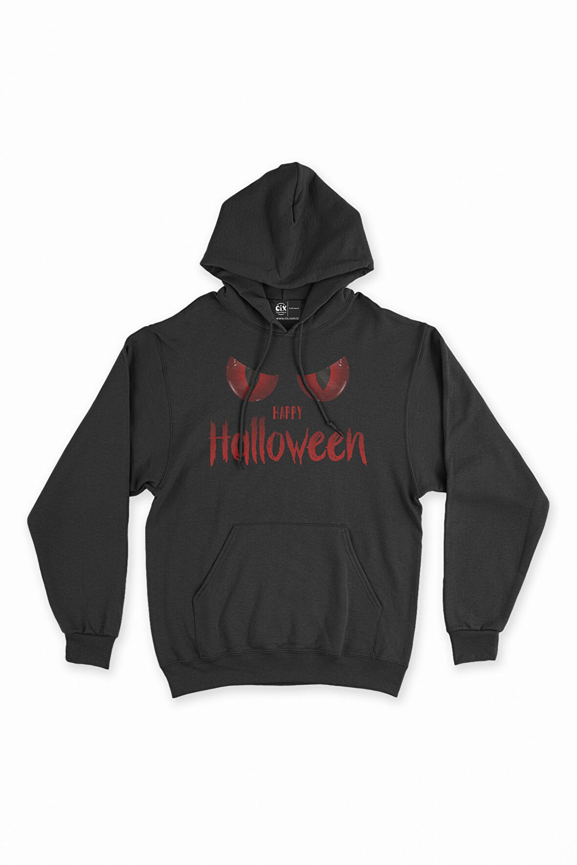 Happy Hallowen Kırmızı Gözlü Kapşonlu Sweatshirt Hoodie