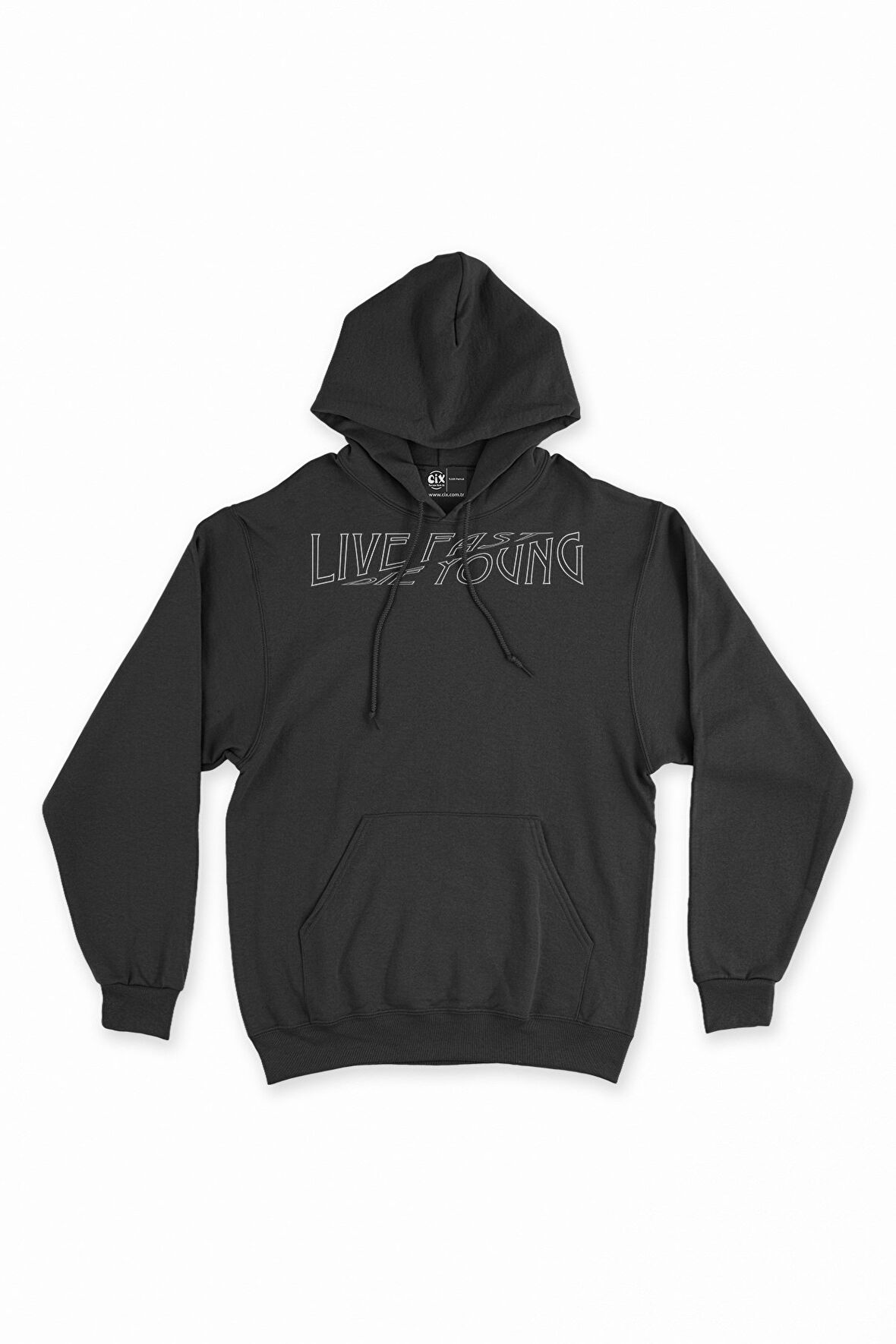 Hızlı Yaşa Genç Öl Kapşonlu Sweatshirt Hoodie