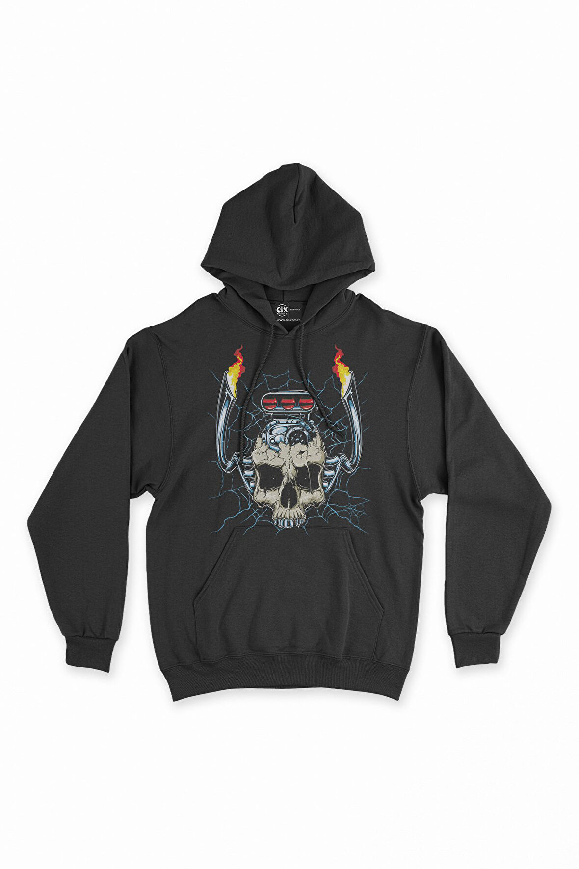 Motor Kuru Kafa Kapşonlu Sweatshirt Hoodie