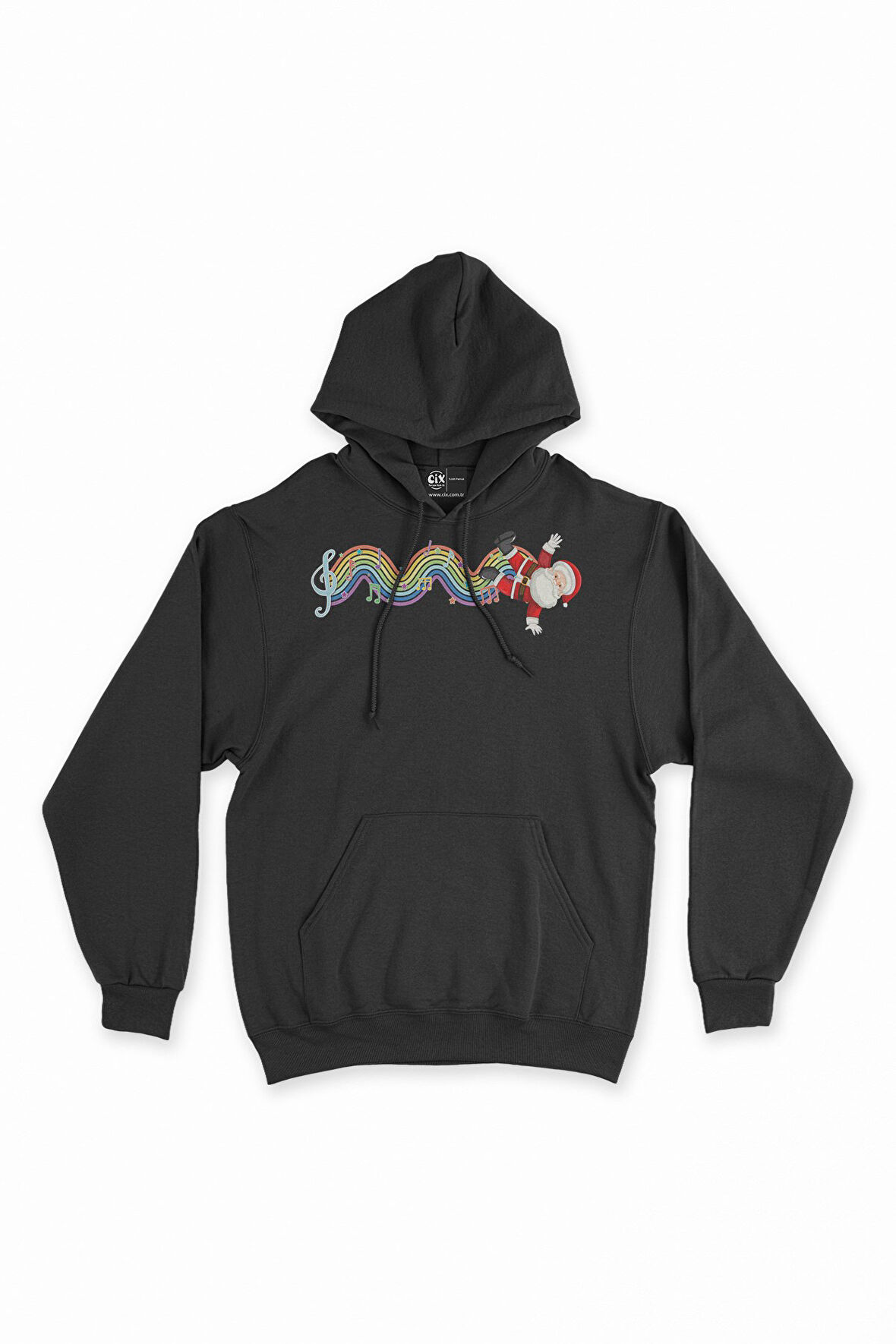 Müzisyen Noel Baba Kapşonlu Sweatshirt Hoodie