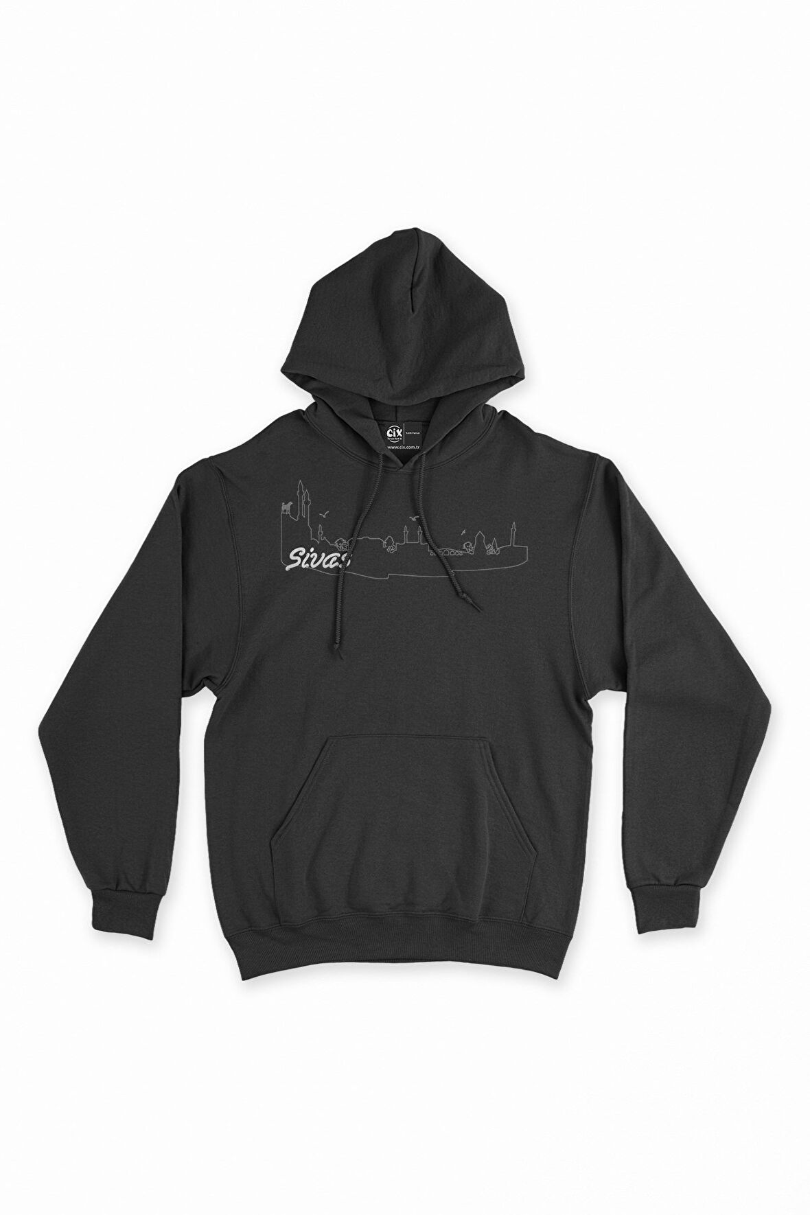 Sivas Çizimli Kapşonlu Sweatshirt Hoodie