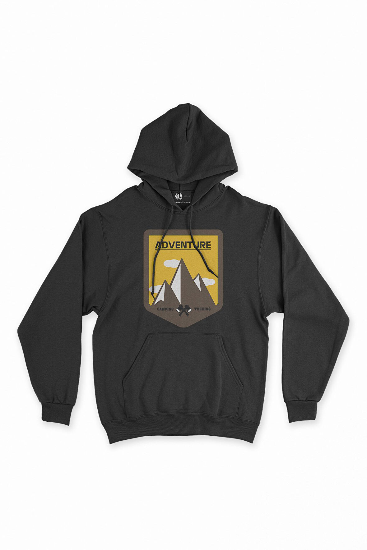 Trekking Adventure Siyah Kapşonlu Sweatshirt Hoodie