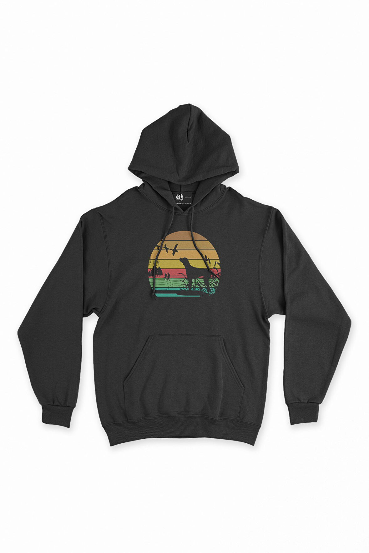 Av Köpeği Siyah Kapşonlu Sweatshirt Hoodie
