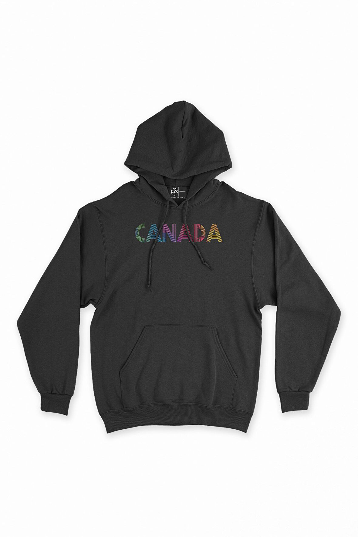Kanada Siyah Kapşonlu Sweatshirt Hoodie