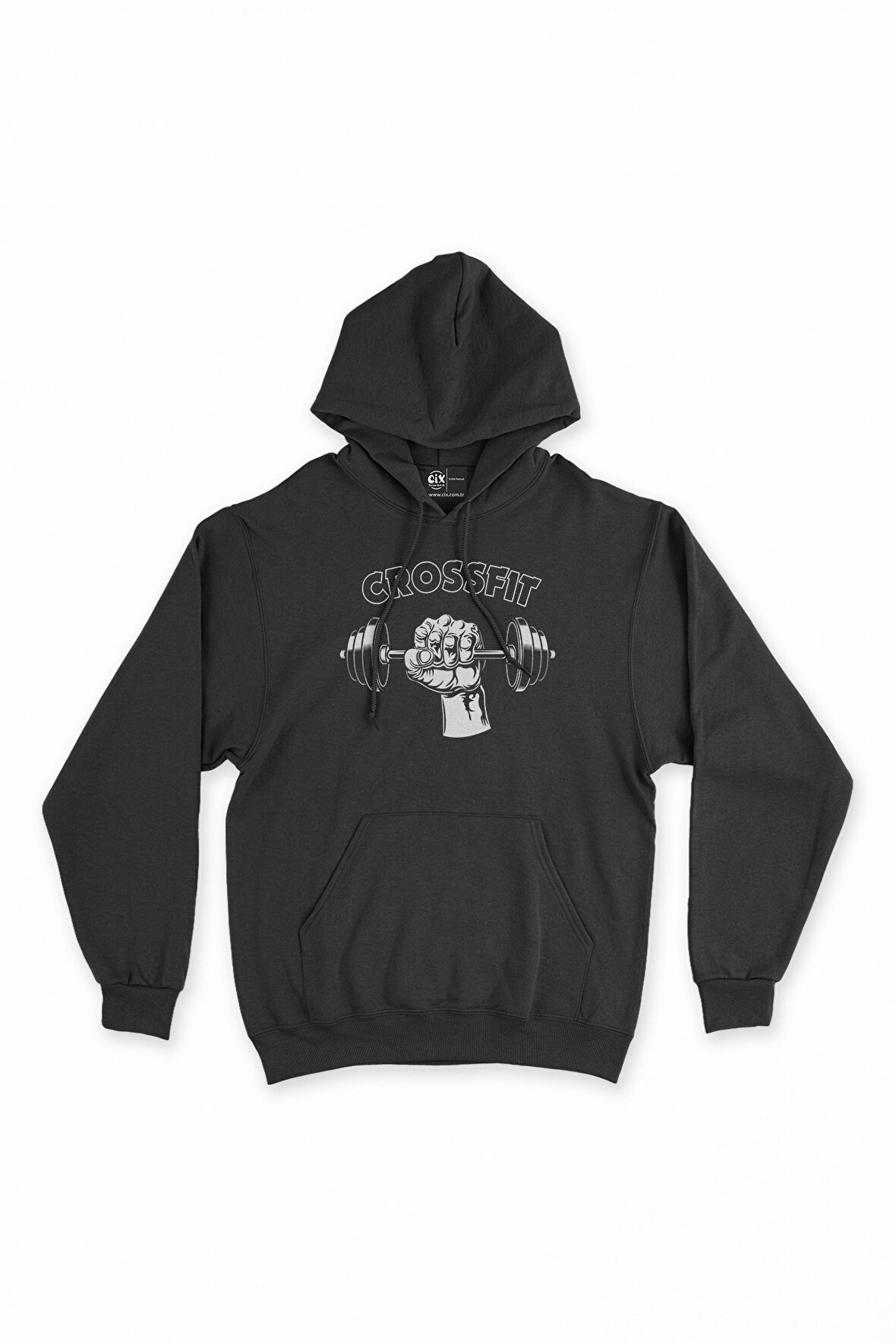 CrossFit Siyah Kapşonlu Sweatshirt Hoodie