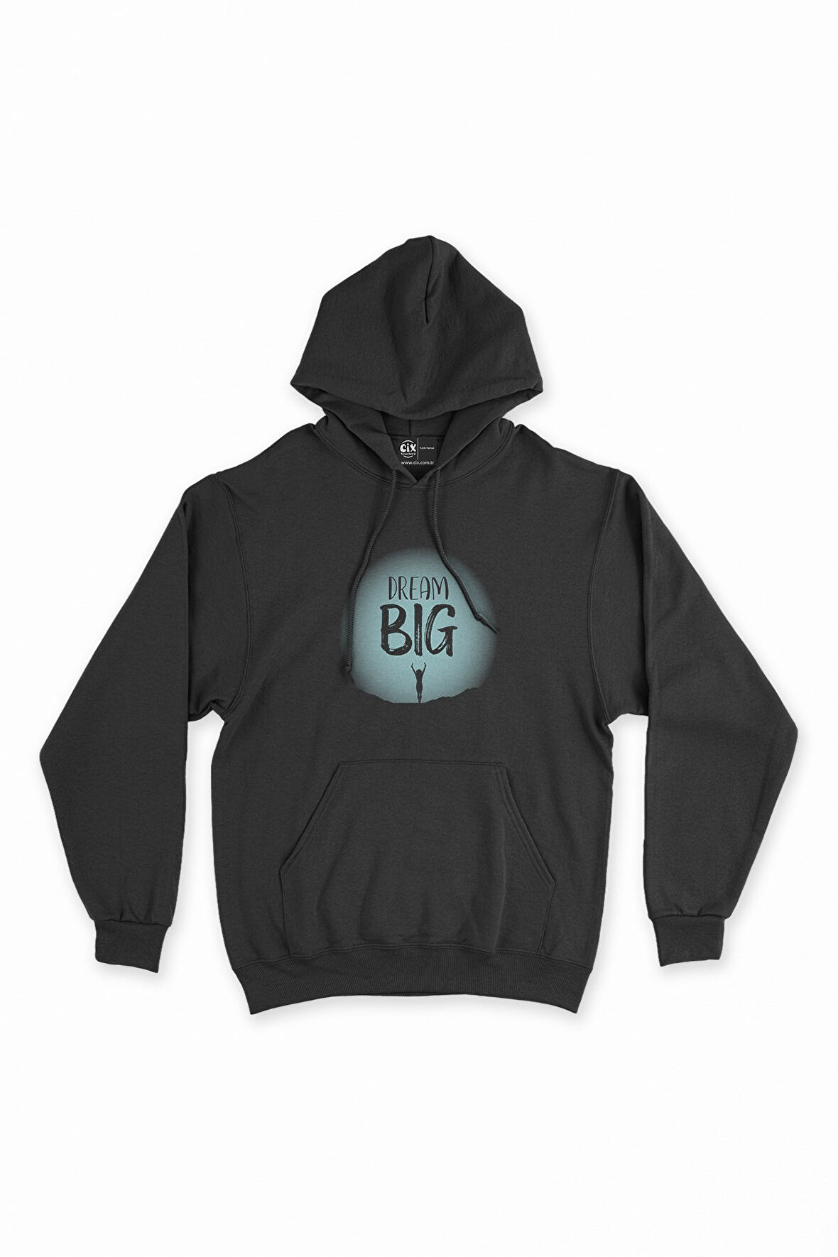 Dream Big Siyah Kapşonlu Sweatshirt Hoodie