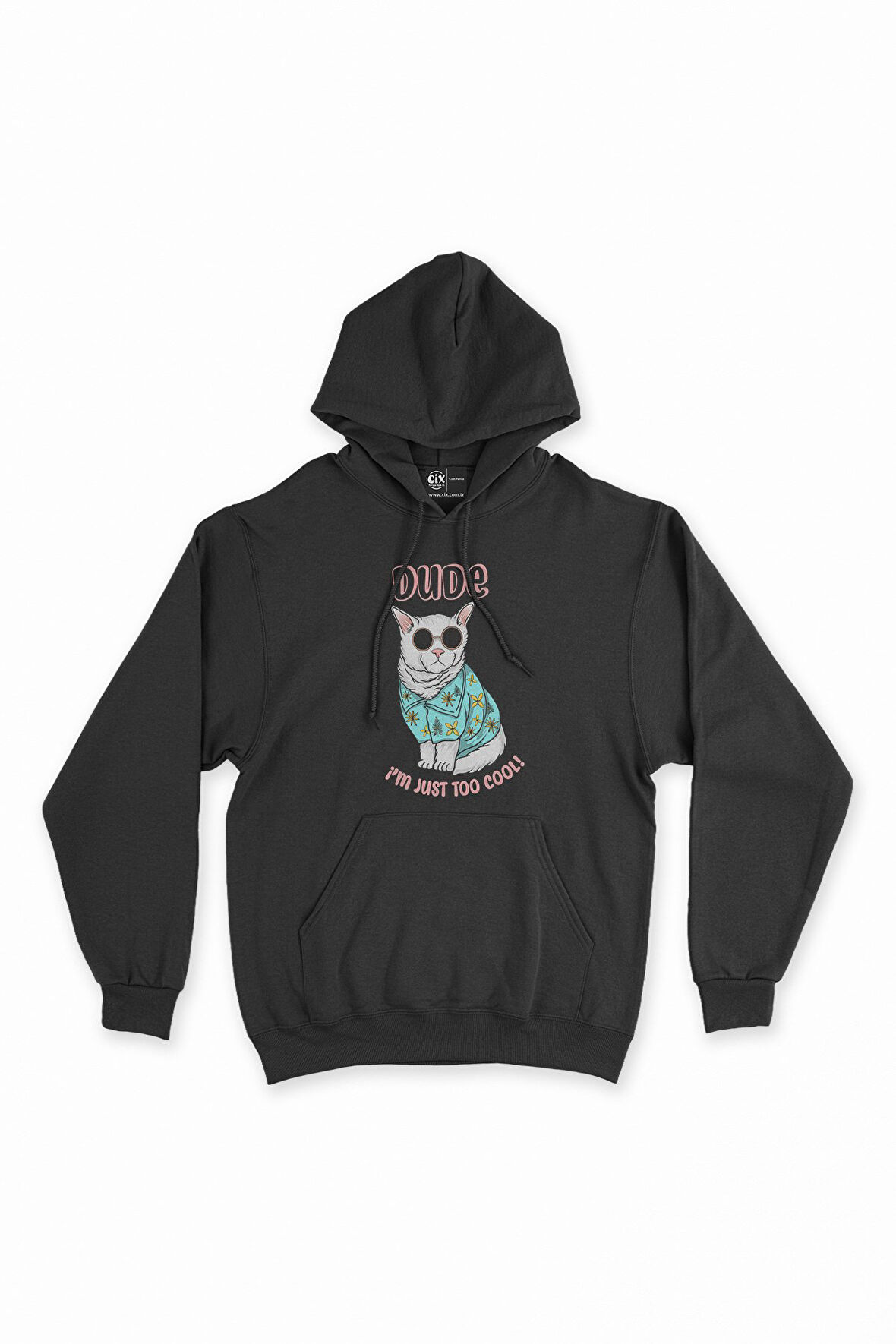 I Am Just Too Cool Dog Siyah Kapşonlu Sweatshirt Hoodie